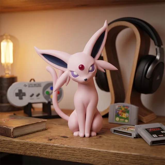 ✨ Espeon Colecionável Decorativo Com expressão e identidade próprias, Espeon transforma estantes, mesas e nichos e...