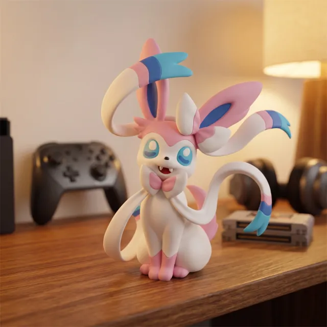 ✨ Sylveon Colecionável Decorativo Sylveon chega à coleção em uma peça expressiva, pensada para quem gosta de decor...