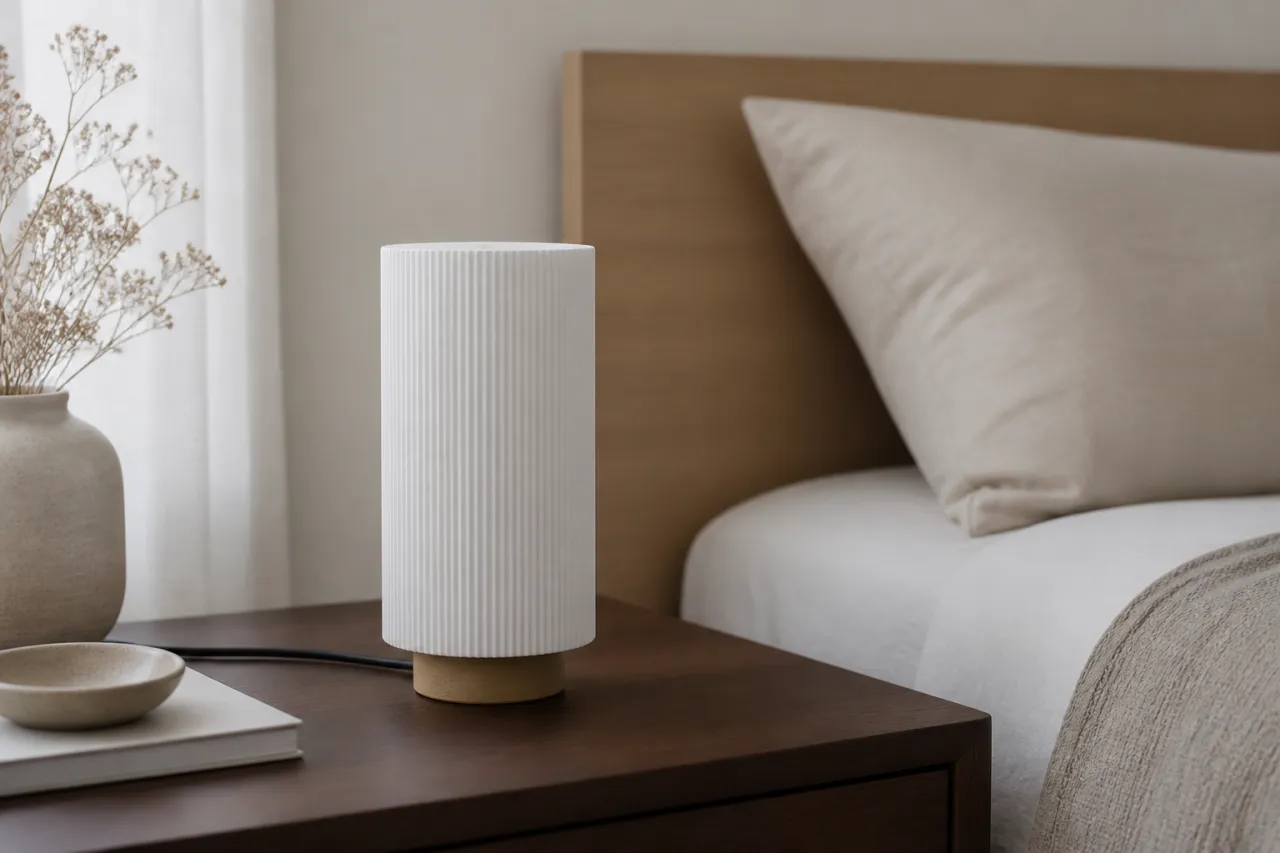 Luminária de Mesa Nora com Design Escandinavo Canelado — foto 8