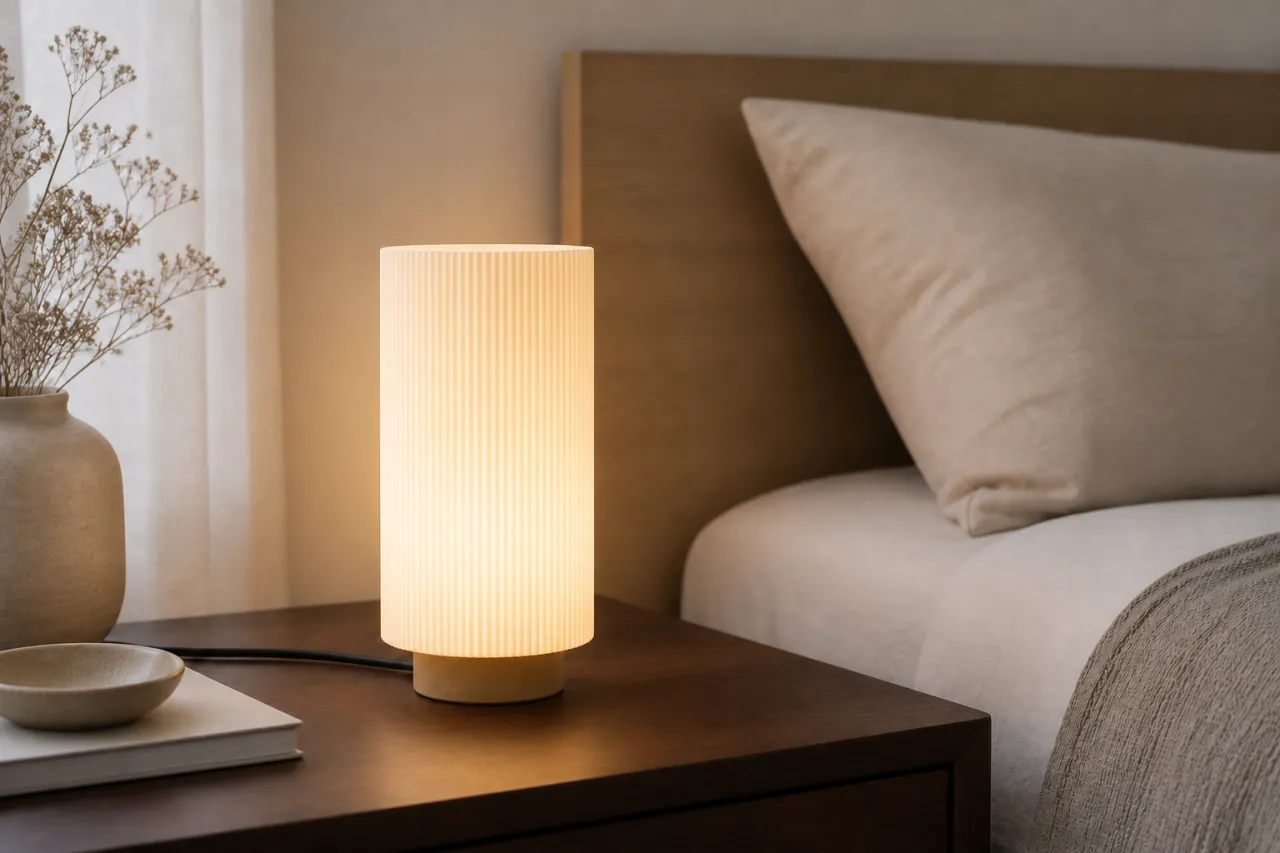 Luminária de Mesa Nora com Design Escandinavo Canelado — foto 9