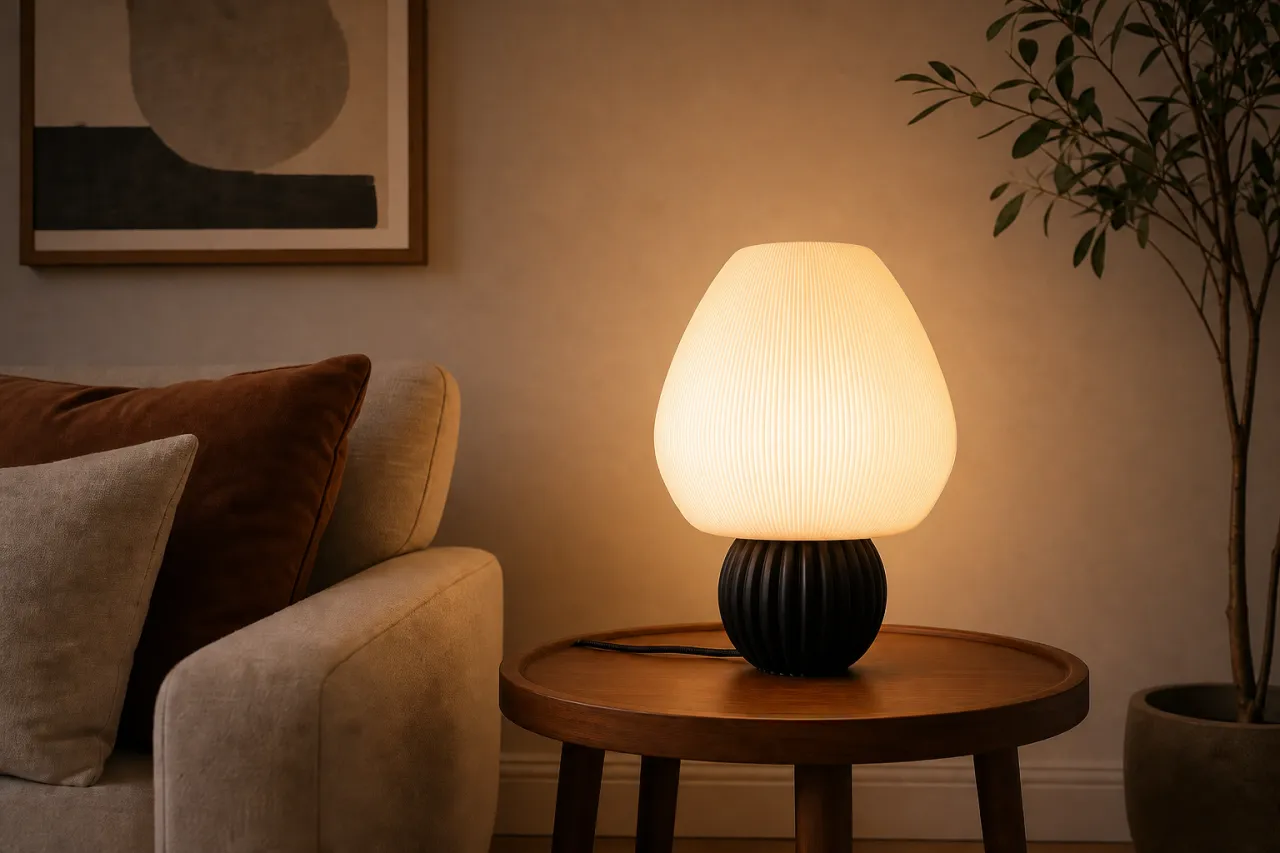 Luminária de Mesa Franciele com Cúpula Orgânica Difusa — foto 9