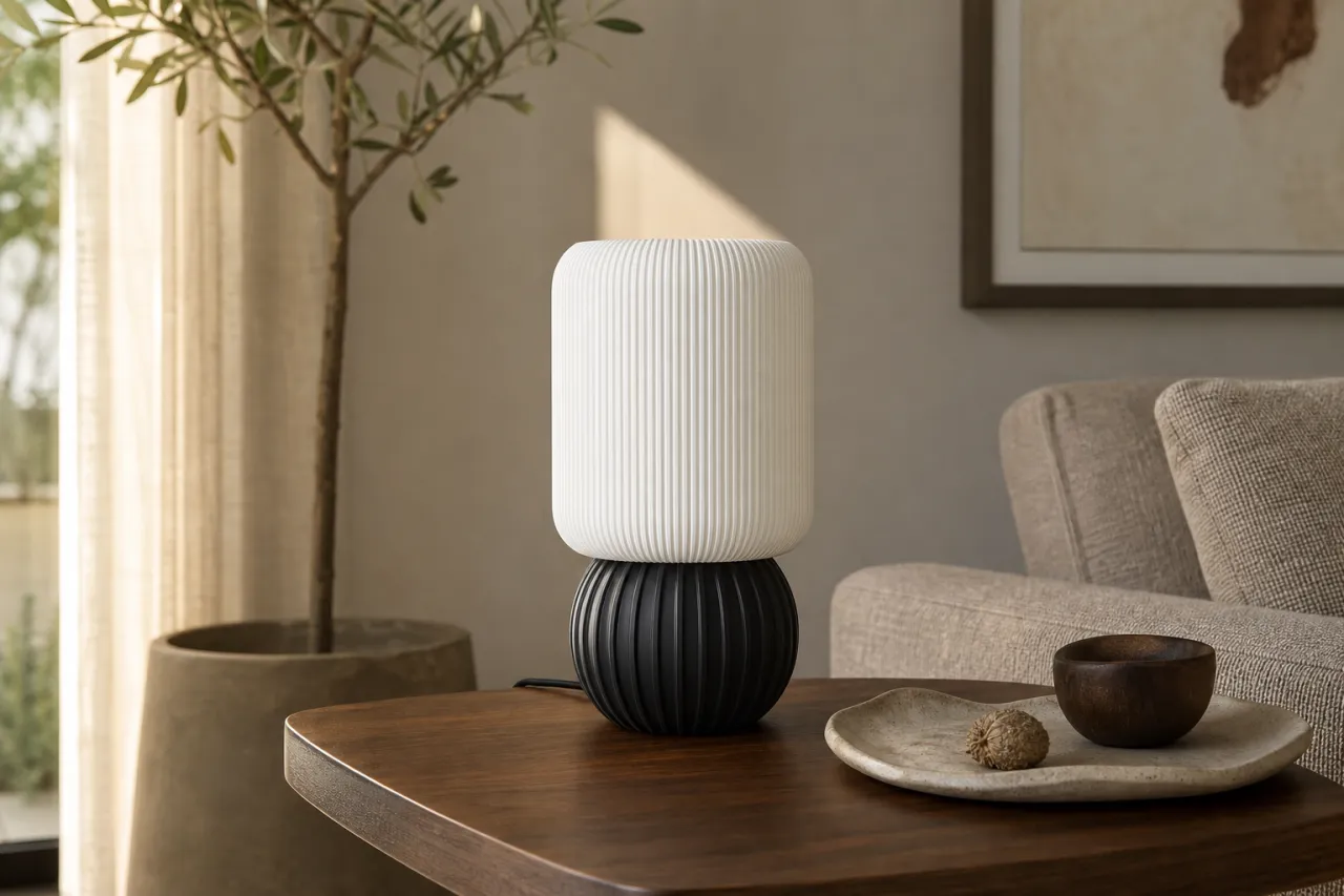 Luminária de Mesa Carla Canelada com Design Contemporâneo — foto 8