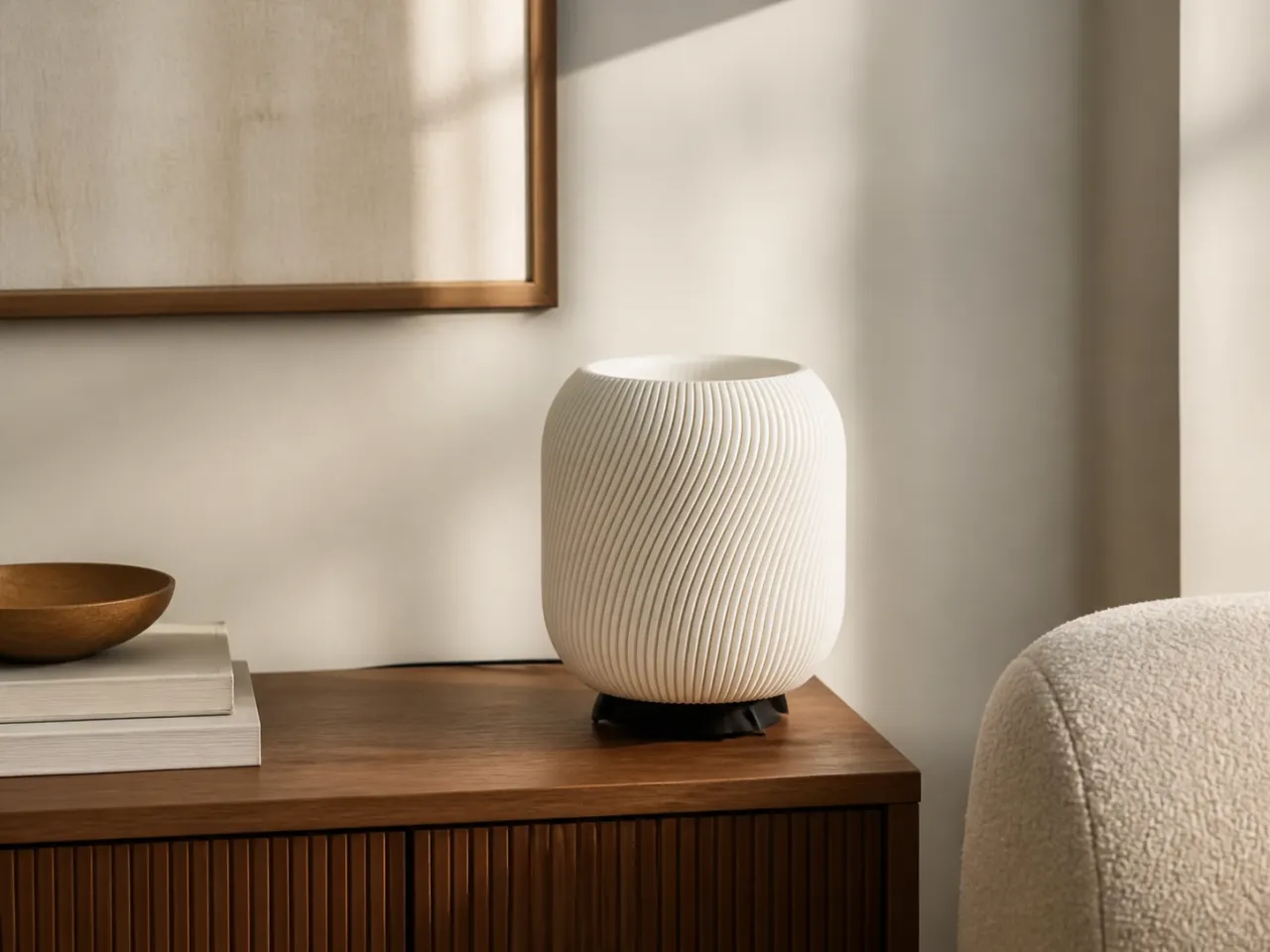 Luminária de Mesa Gabriela – Curvas Espirais com Luz Aconchegante — foto 8