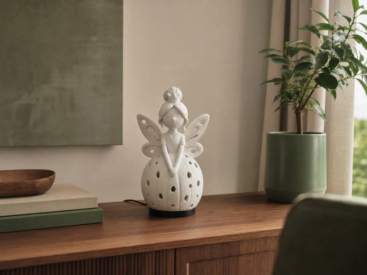 Luminária de Mesa Fabíola – Fada Decorativa com Luz Noturna — foto 8