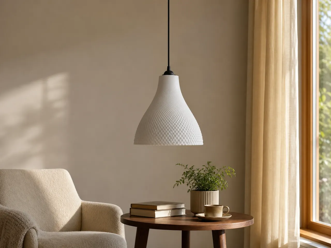 Luminária Pendente Olívia – Cúpula Orgânica em Formato de Sino — foto 8