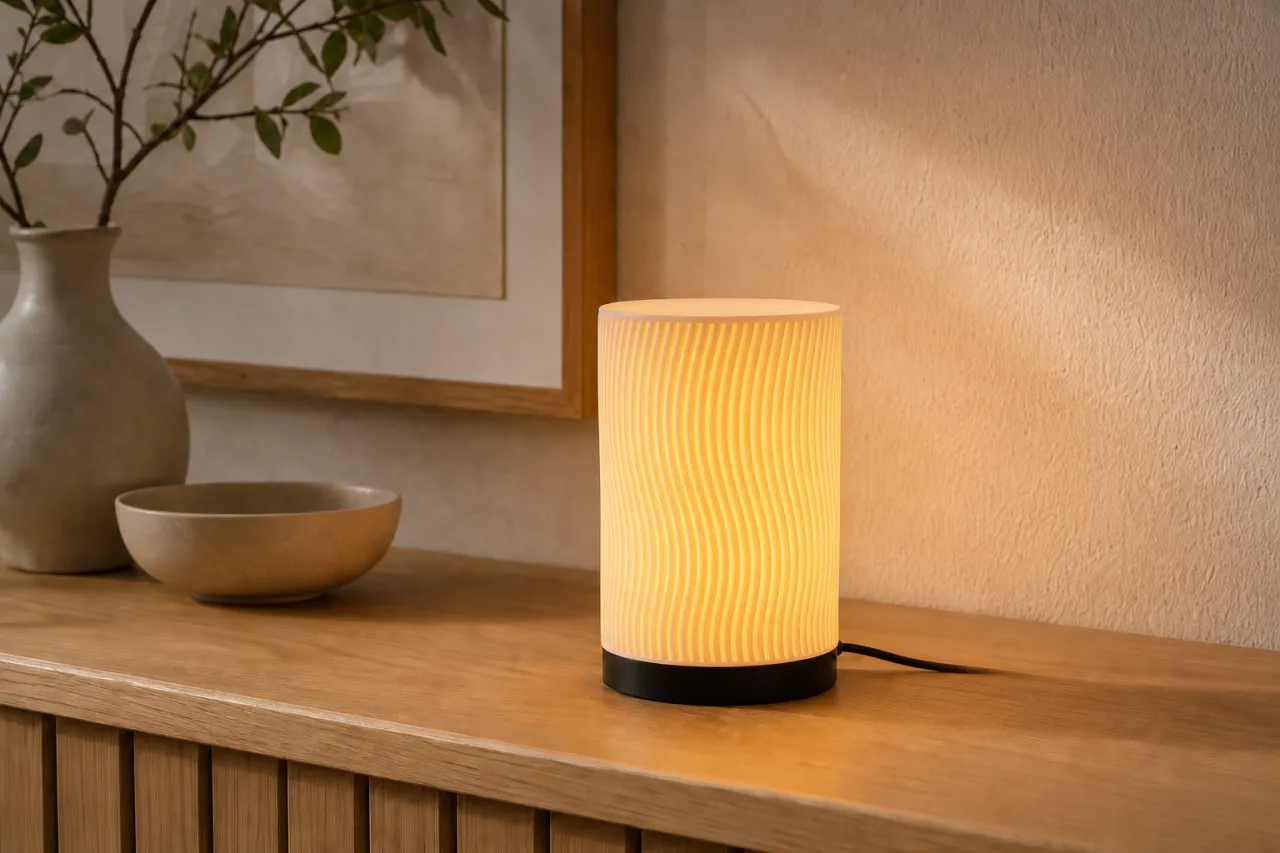 Luminária de Mesa Marina com Textura Ondulada Vertical — foto 9