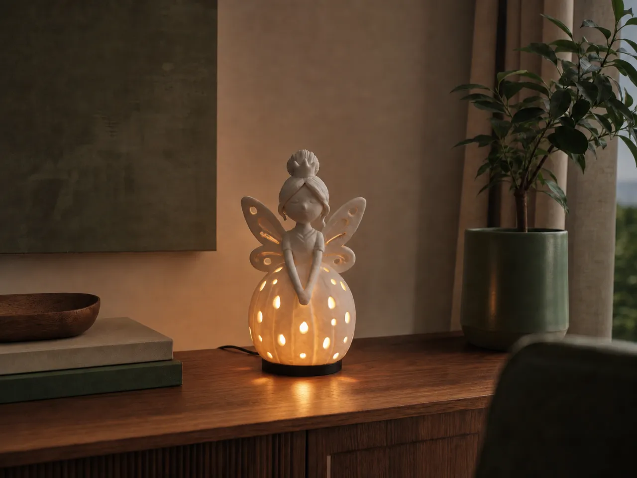 Luminária de Mesa Fabíola – Fada Decorativa com Luz Noturna — foto 9