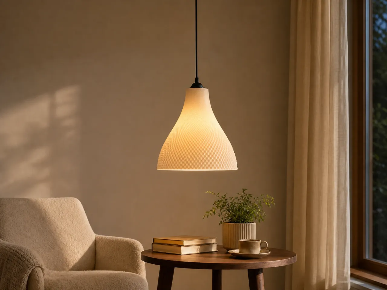Luminária Pendente Olívia – Cúpula Orgânica em Formato de Sino — foto 9
