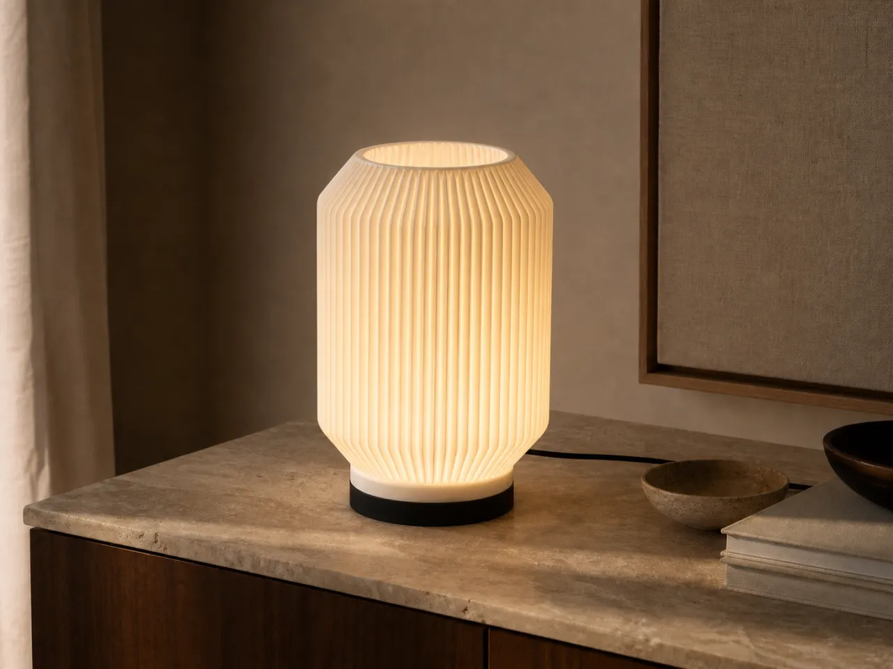 Luminária de Mesa Débora – Difusor Vertical Canelado — foto 9