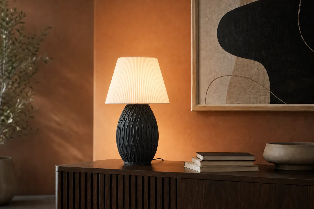 Luminária de Mesa Catarina com Base Oval Texturizada — foto 9