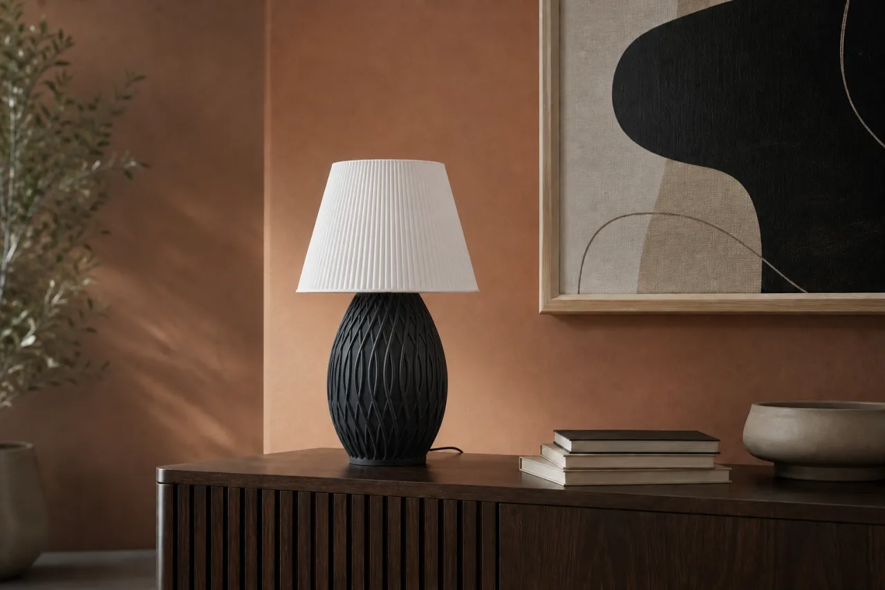 Luminária de Mesa Catarina com Base Oval Texturizada — foto 8