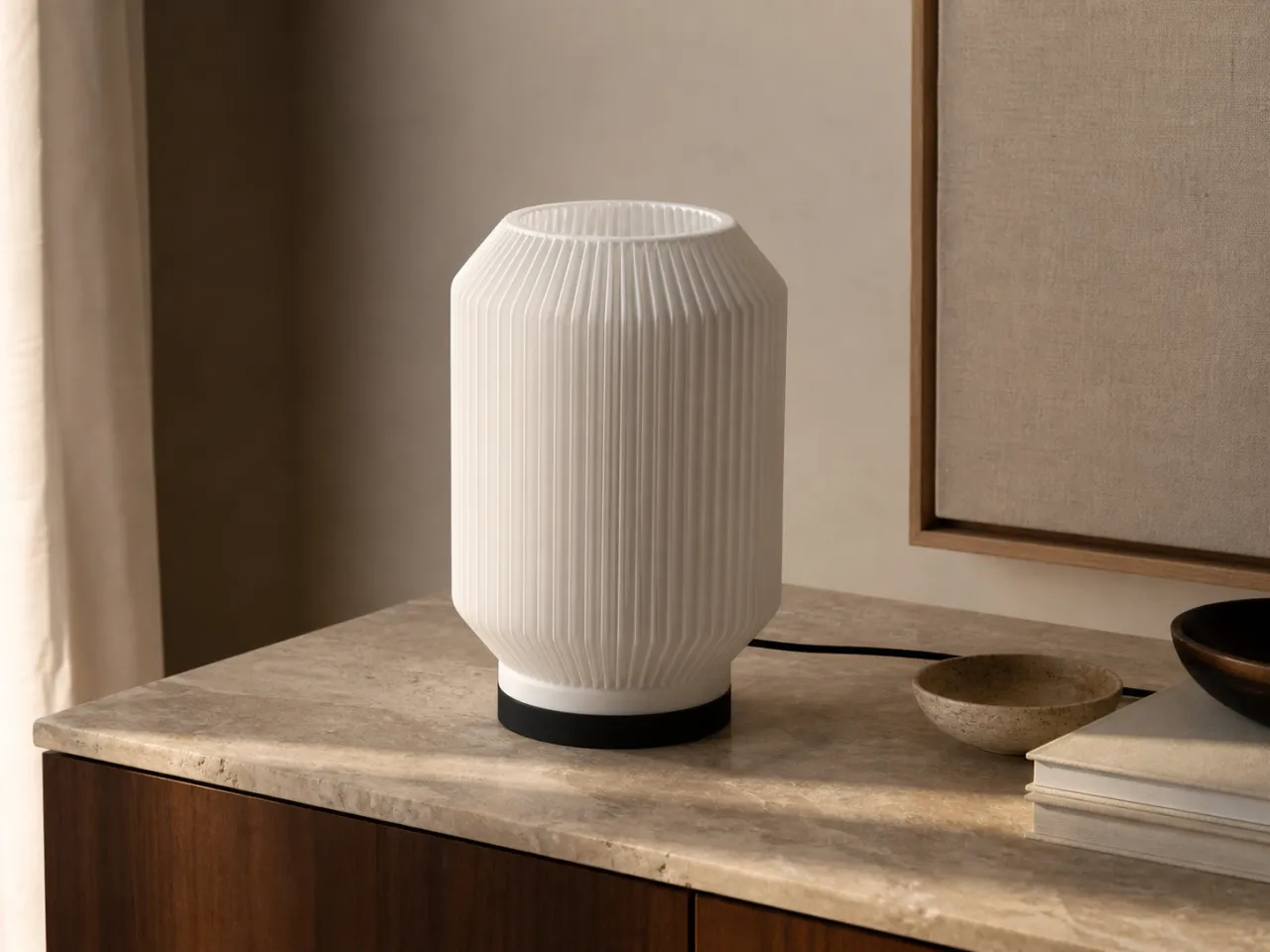 Luminária de Mesa Débora – Difusor Vertical Canelado — foto 8