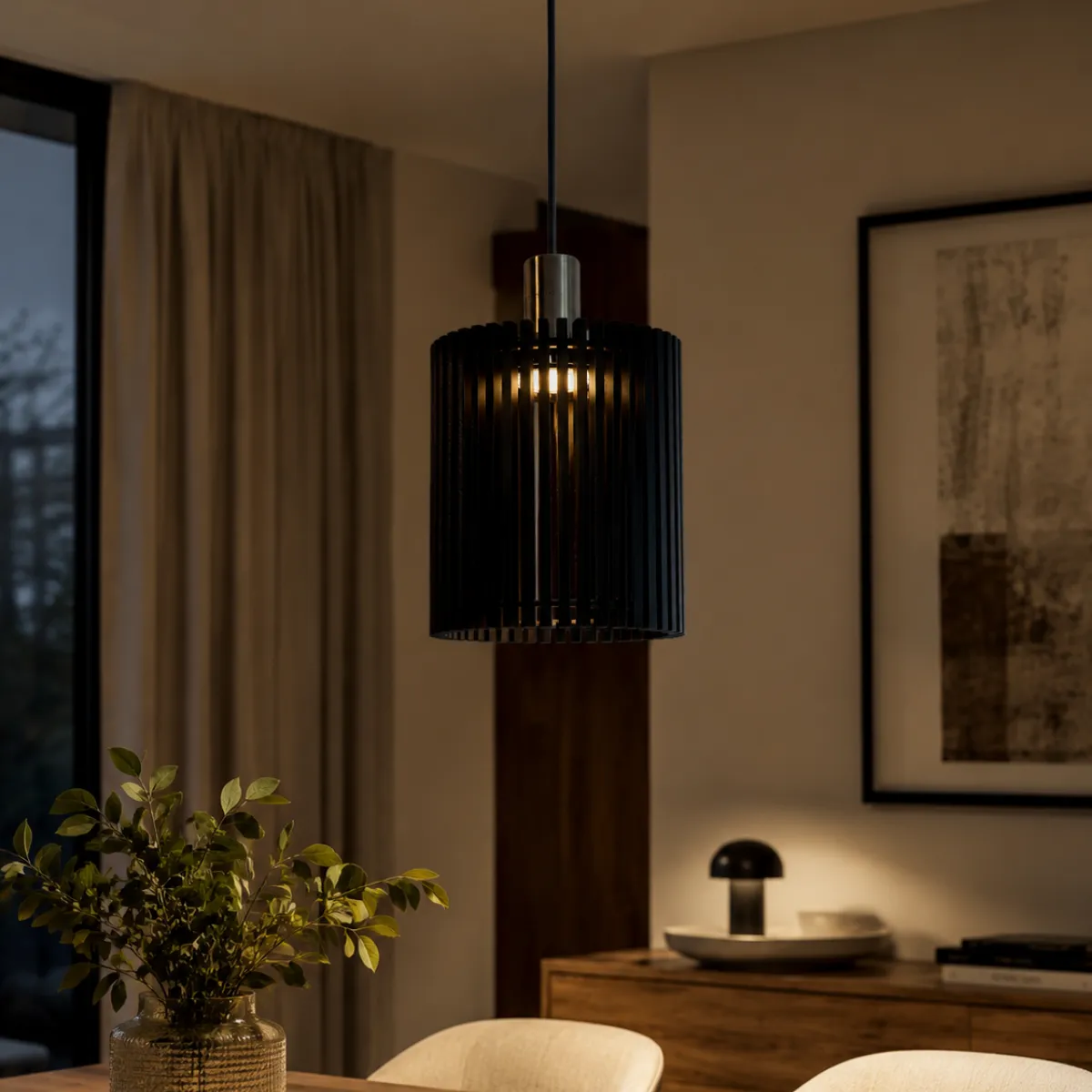 Luminária Pendente Júlia Artesanal com Design Ripado — foto 9