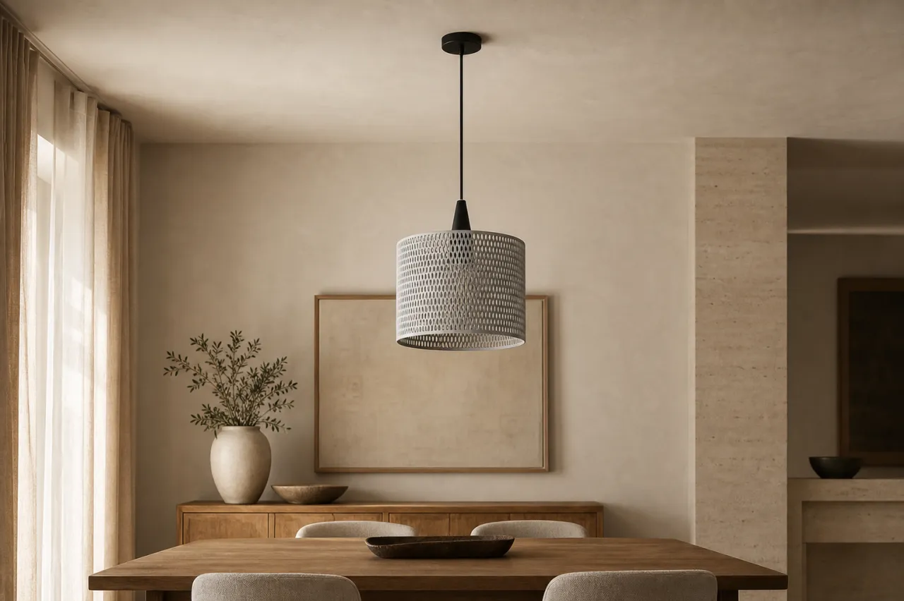 Luminária Pendente Bianca – Design Tramado com Efeito de Luz — foto 8