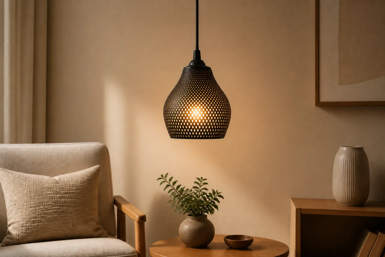 Luminária Pendente Isadora com Cúpula Orgânica Vazada — foto 9