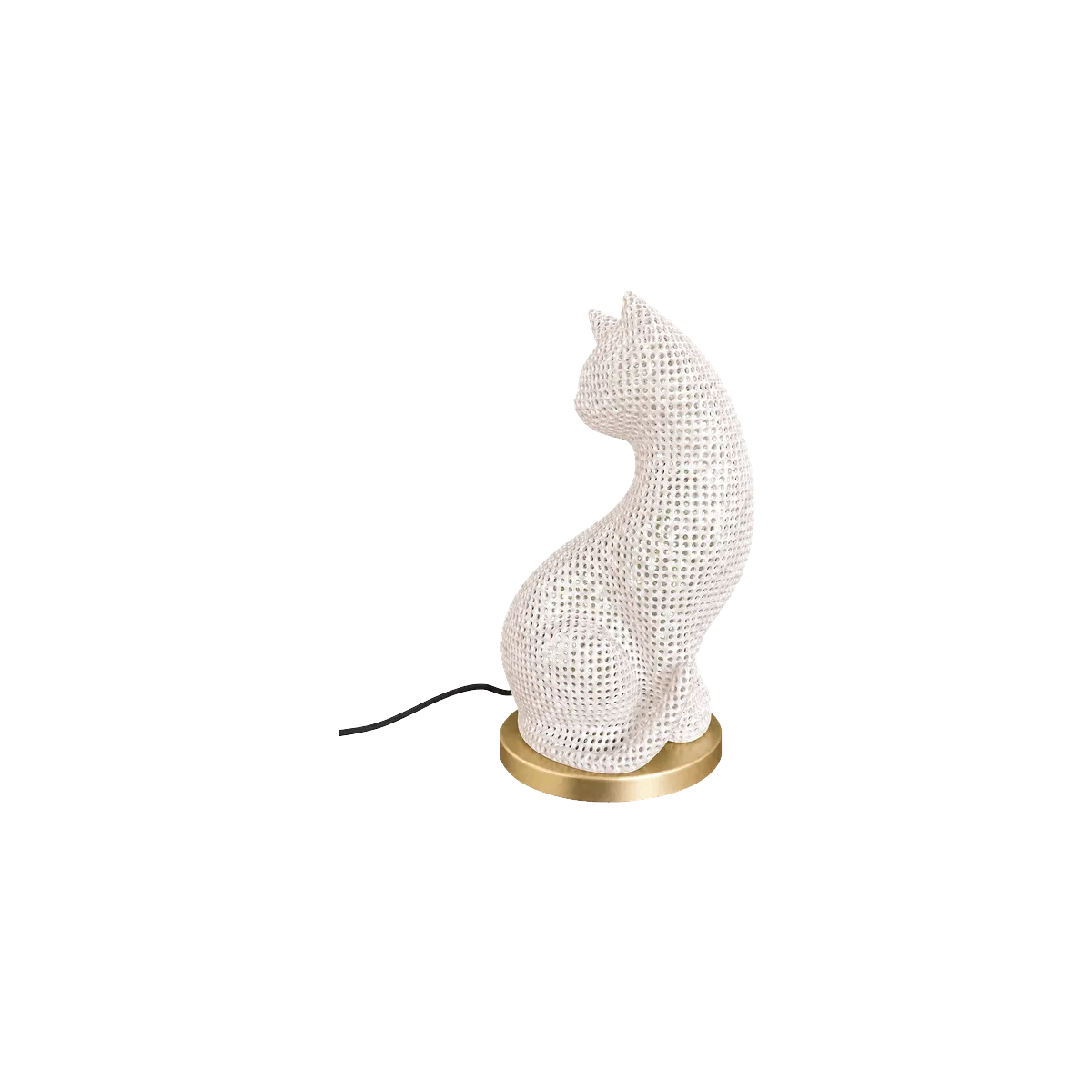 Luminária de Mesa Emília – Escultura de Gato Iluminada