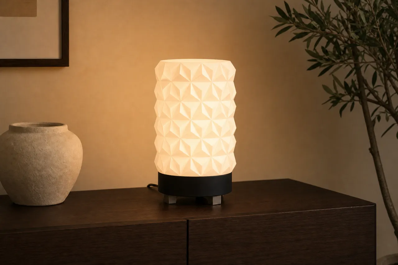 Luminária de Mesa Diana com Difusor Geométrico Facetado — foto 9