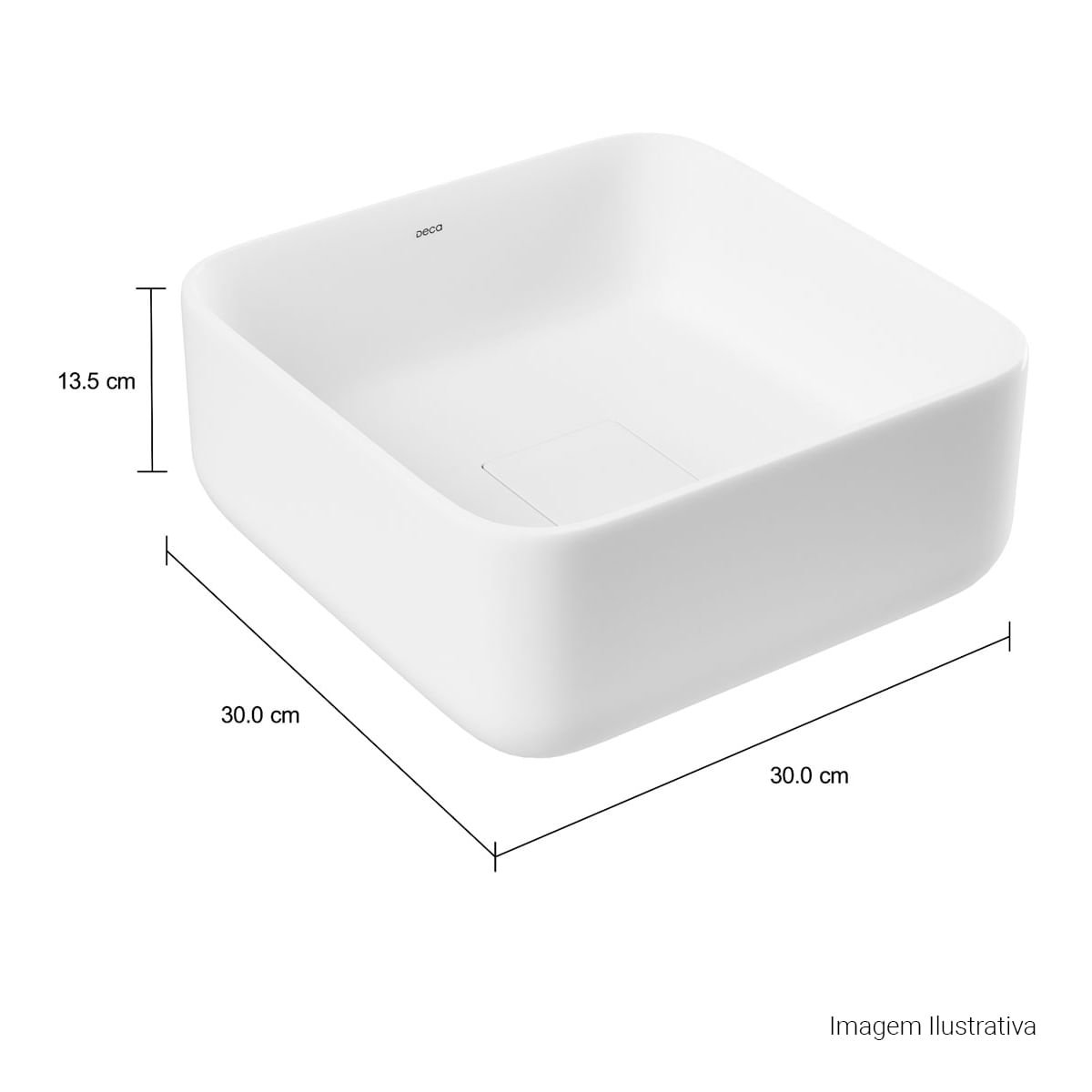 Cuba de Apoio Quadrada 30x30cm Slim — foto 3