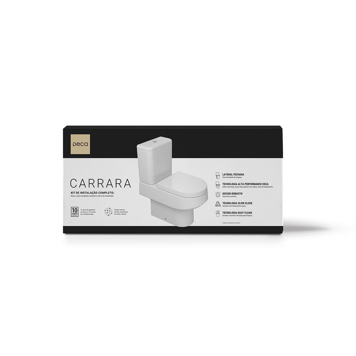 KIT COMPLETO DE BACIA COM CAIXA ACOPLADA CARRARA
