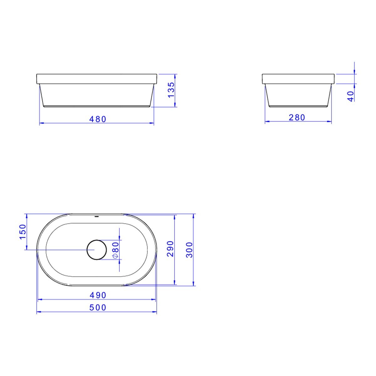 Cuba de Sobrepor Oval 30x50cm Slim — foto 5