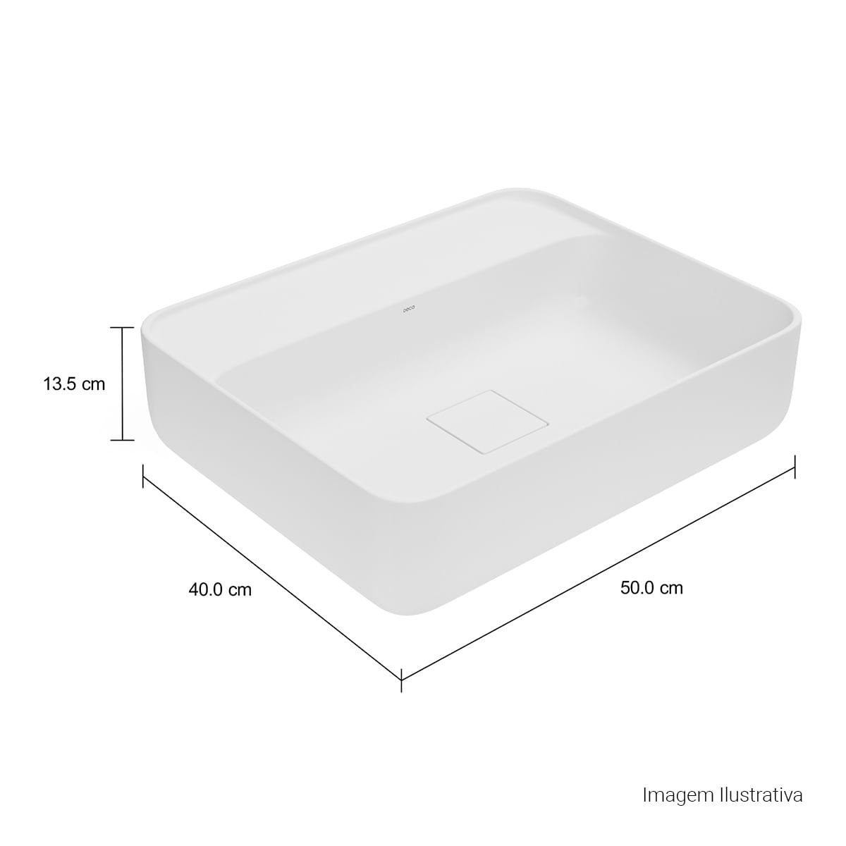 Cuba de Apoio com Mesa Retangular 40X50cm Slim — foto 4