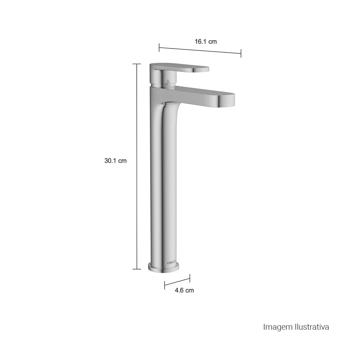 Misturador Monocomando de Mesa Bica Alta para Lavatório Drop — foto 2