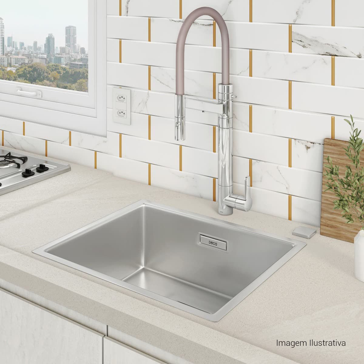 Misturador Monocomando de Mesa com Filtro para Cozinha Twin Colore e Fendi — foto 2