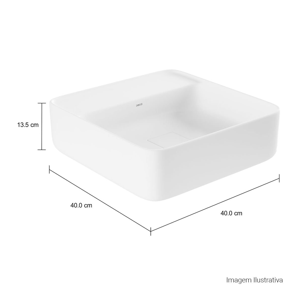 Cuba de Apoio com Mesa Quadrada 40cm Slim — foto 4