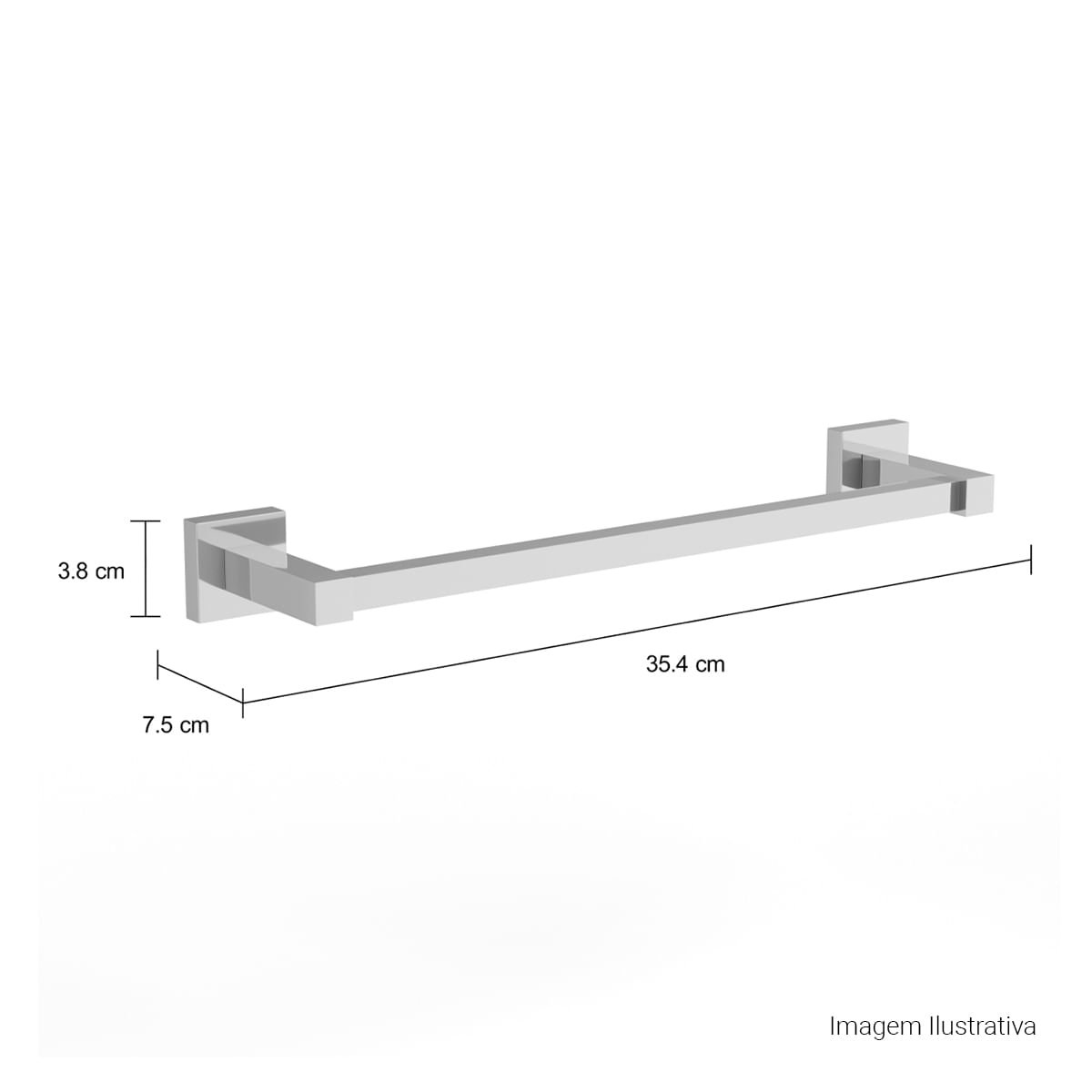Porta Toalha Barra 30cm Quadratta — foto 3