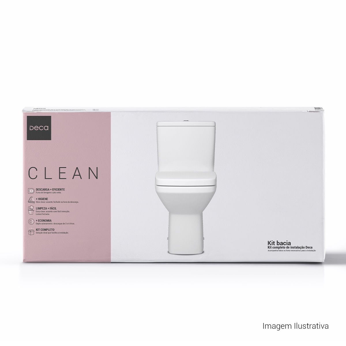 Kit Completo Bacia com Caixa Acoplada Clean — foto 2