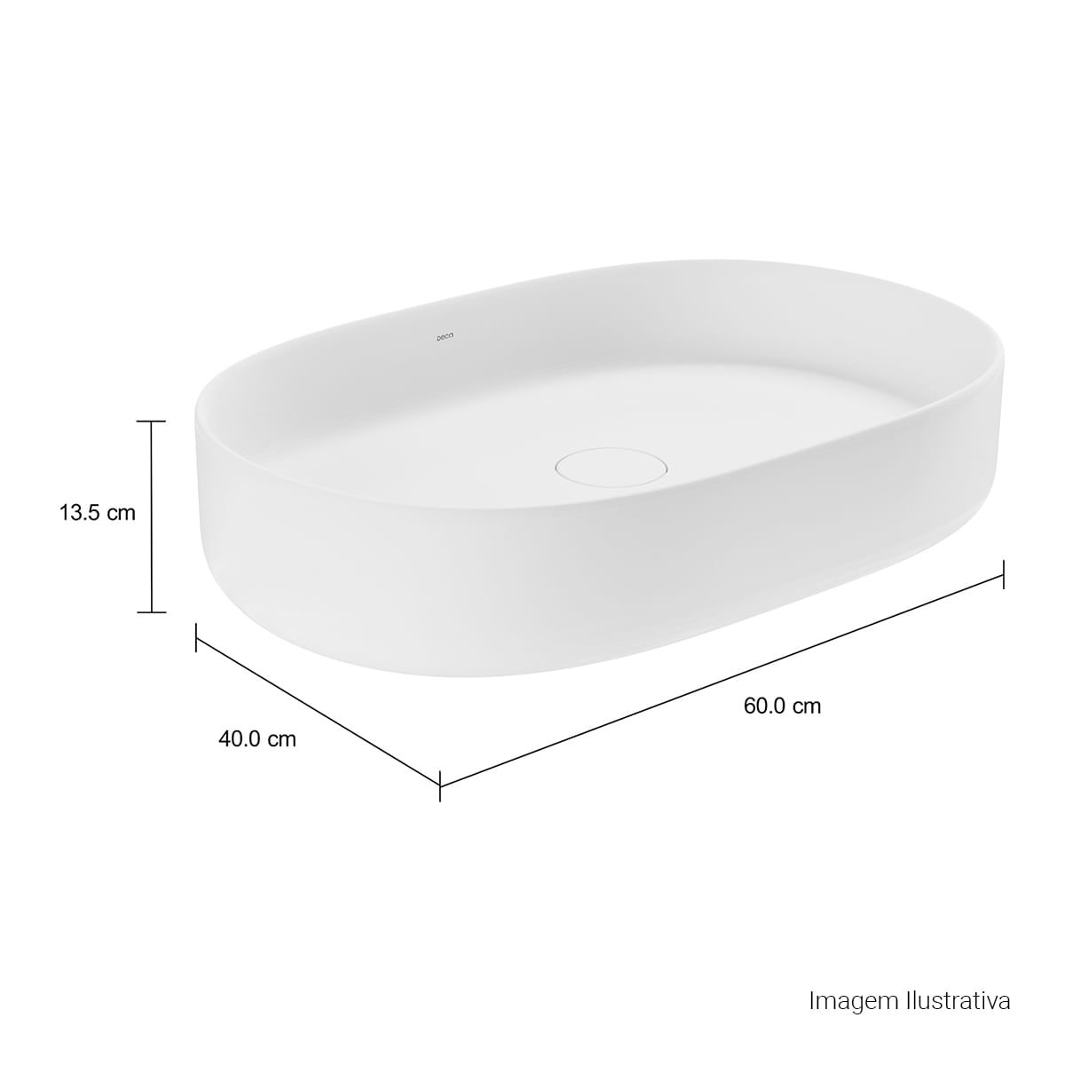 Cuba de Apoio Oval 40x60cm Slim — foto 5