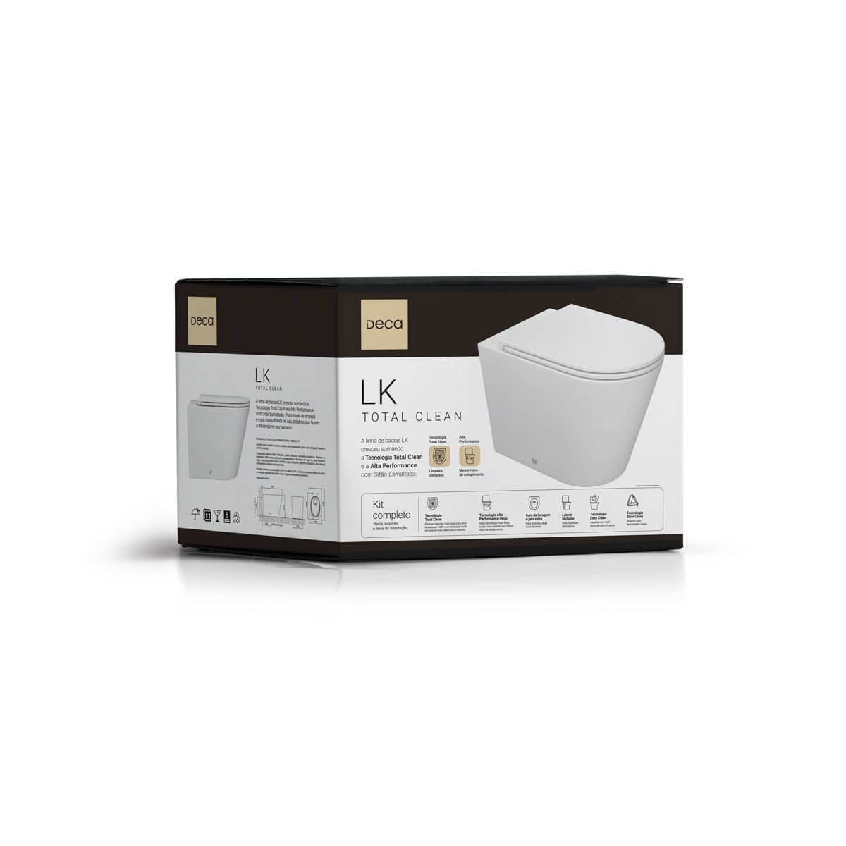 Kit completo Bacia Convencional LK Total Clean Carrara — foto 3