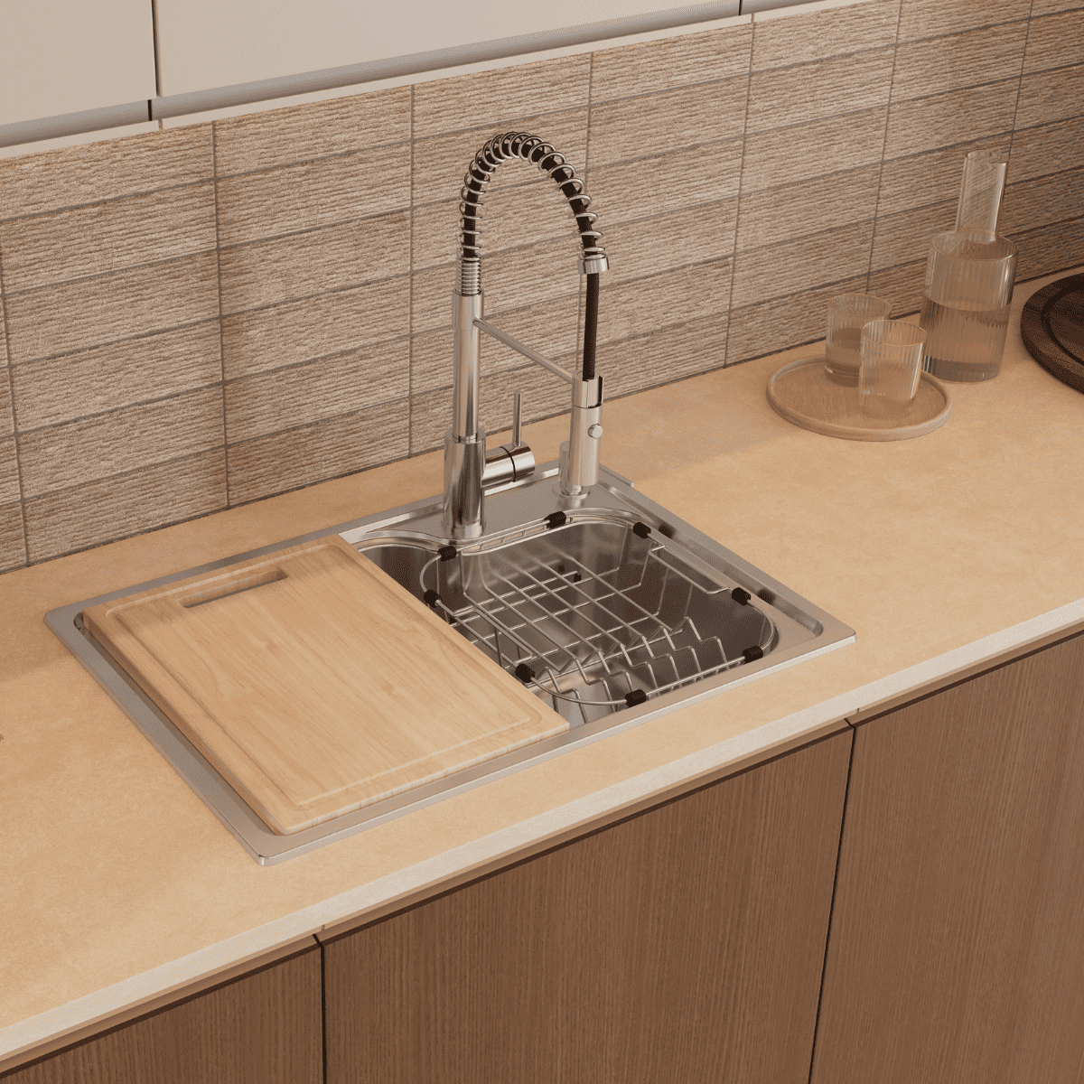 Cuba de Cozinha Retangular com Deck e Acessórios 60x40cm Facile — foto 2