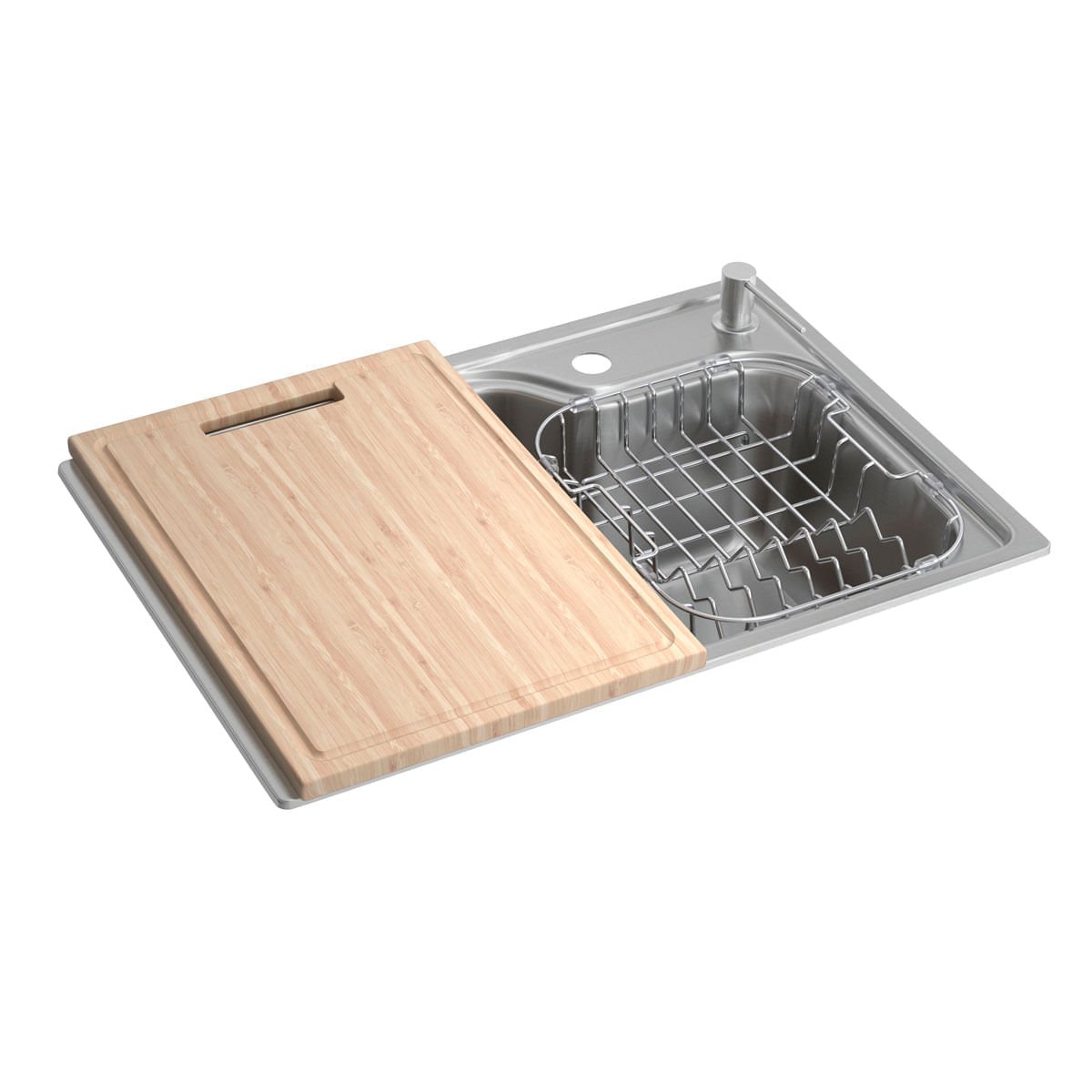 Cuba de Cozinha Retangular com Deck e Acessórios 60x40cm Facile