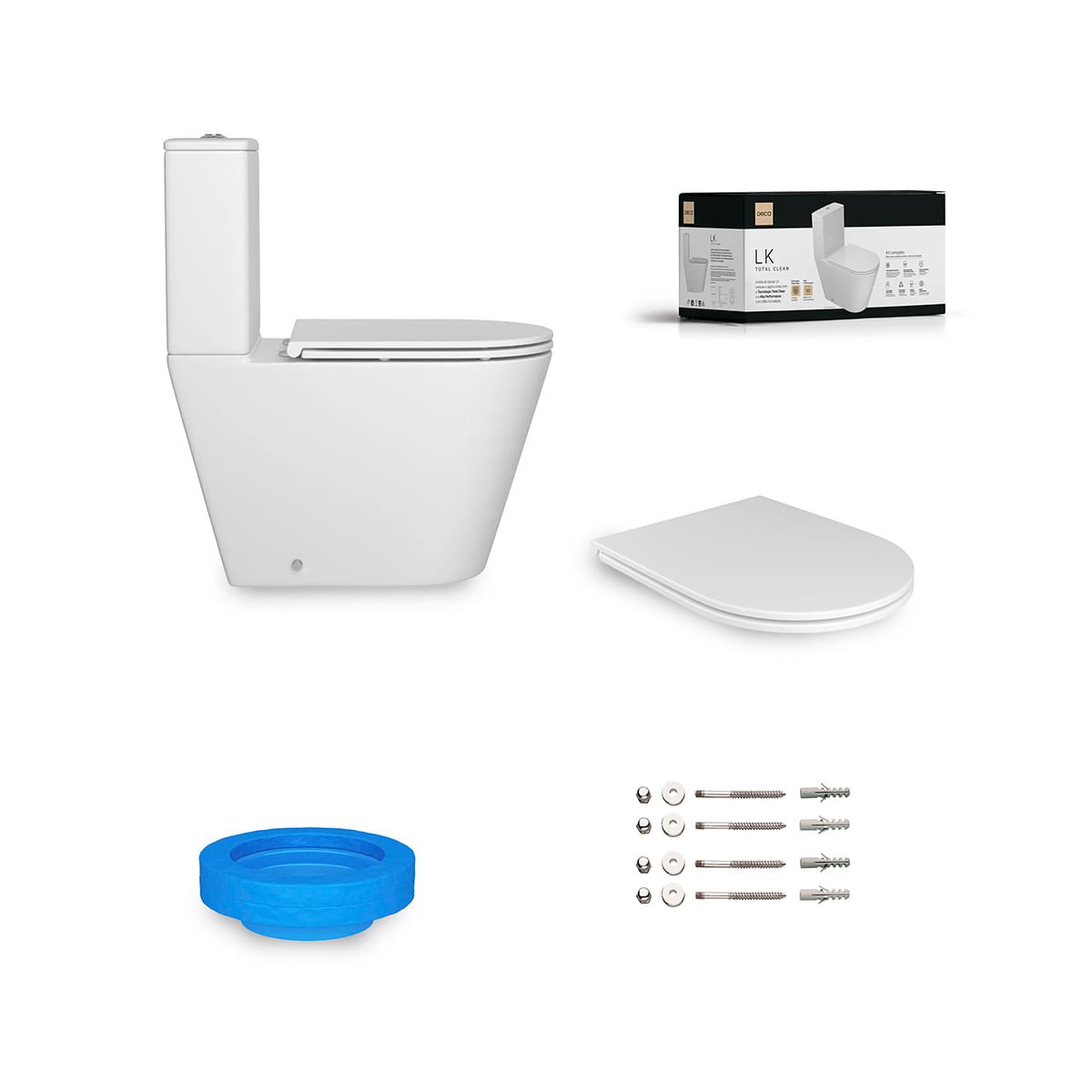Kit completo Bacia para Caixa Acoplada LK Total Clean — foto 5