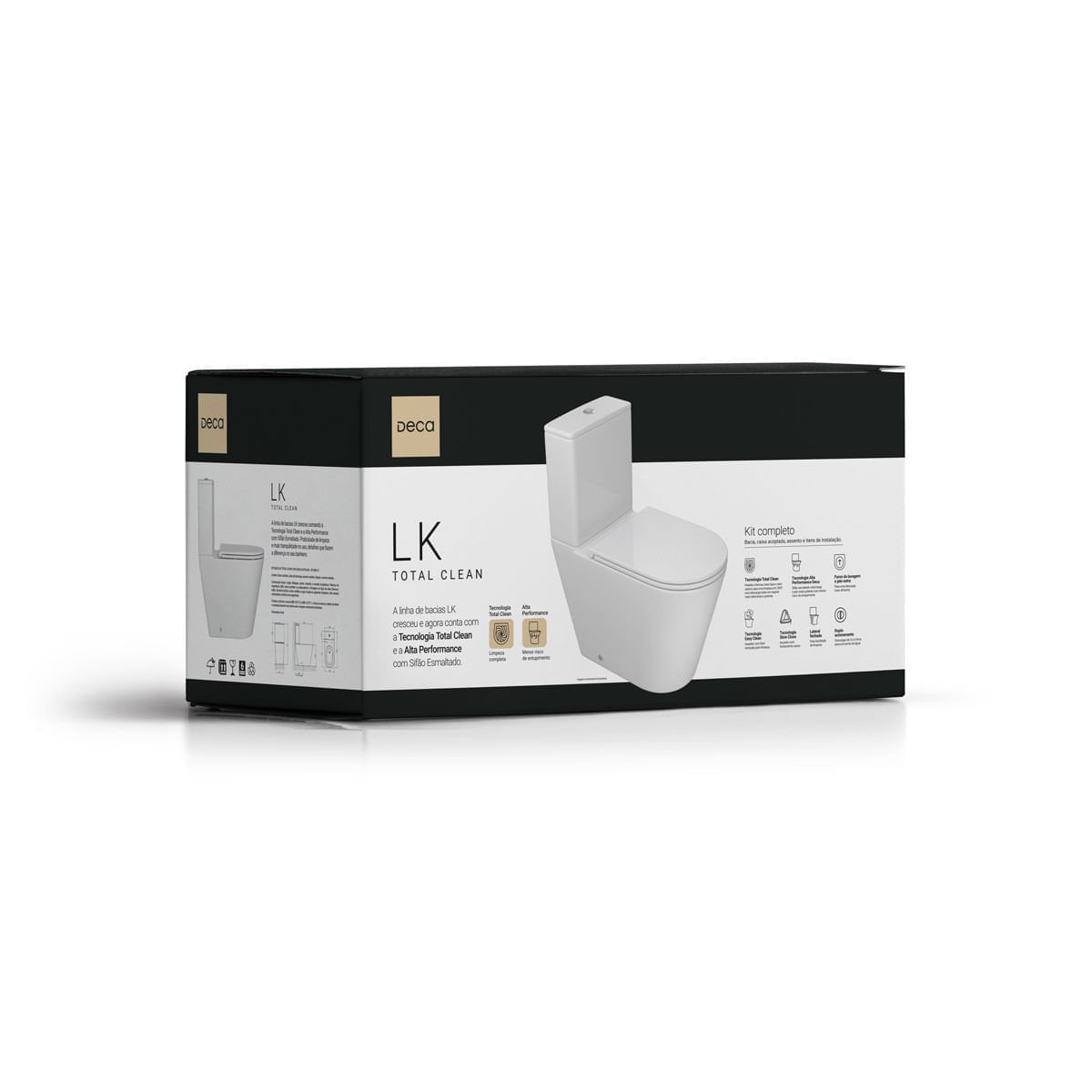 Kit completo Bacia para Caixa Acoplada LK Total Clean — foto 3