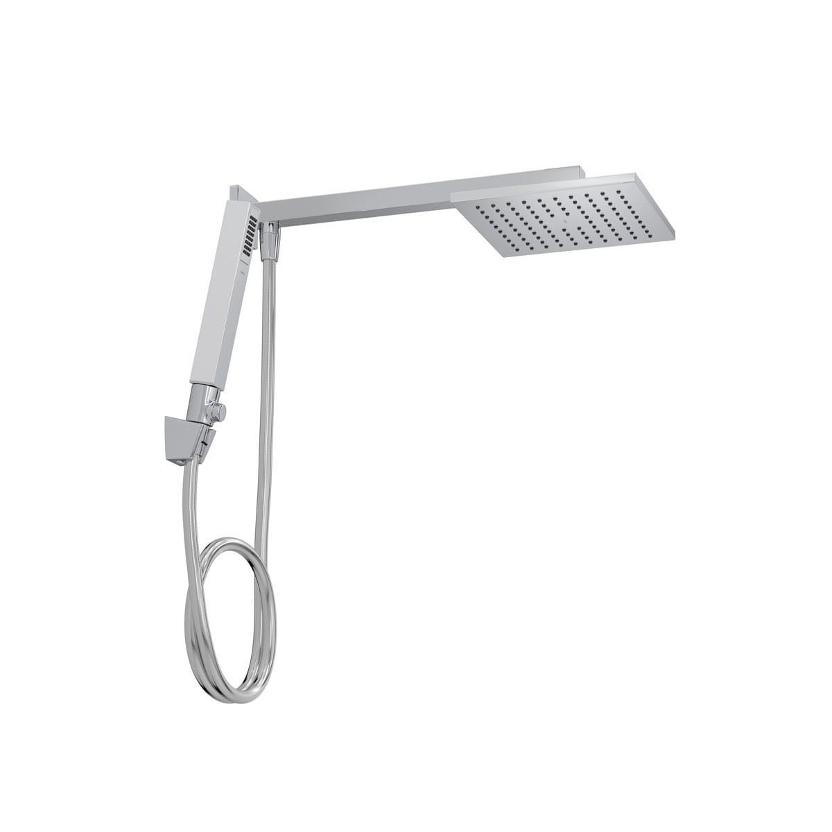 Chuveiro com Desviador e Ducha Manual Quadrado