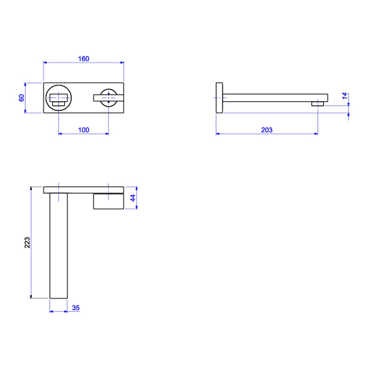 Torneira de Parede com Chapa para Lavatório Dream — foto 2