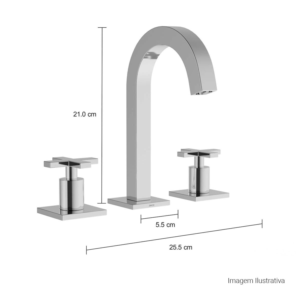 Misturador de Mesa Bica Alta para Lavatório Clean — foto 4