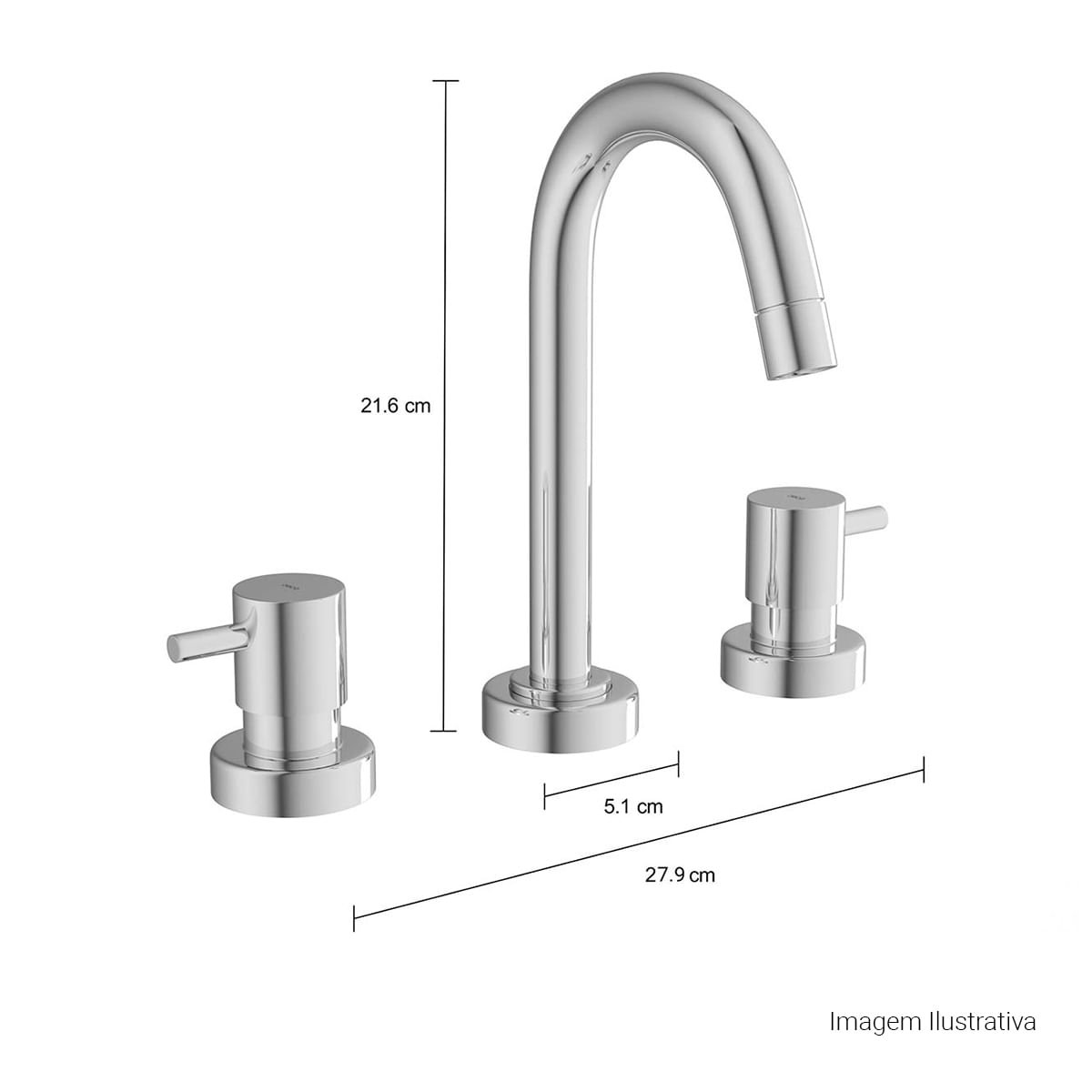 Misturador de Mesa Bica Alta para Lavatório Link — foto 2