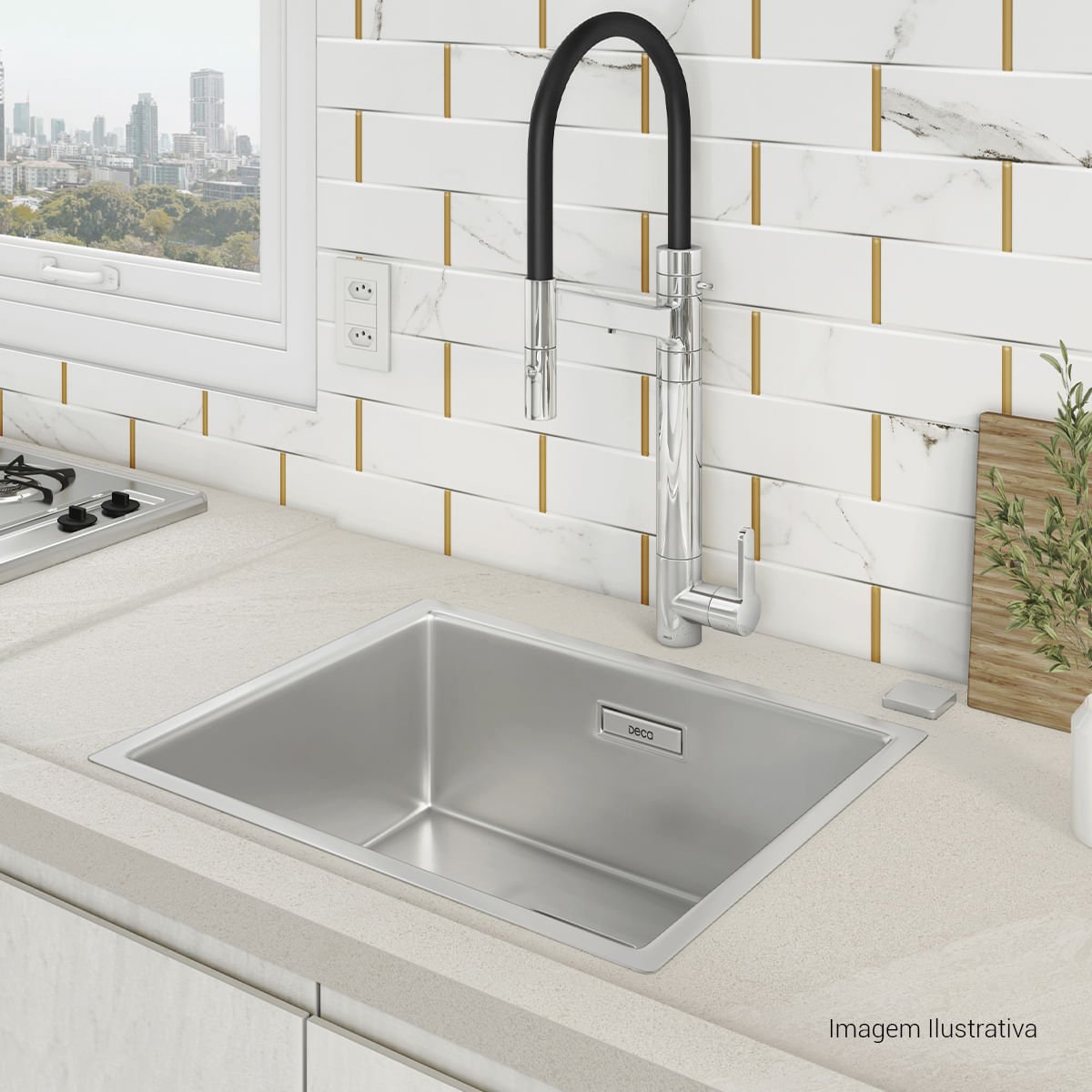 Misturador Monocomando de Mesa com Filtro para Cozinha Twin Colore e Fendi — foto 7