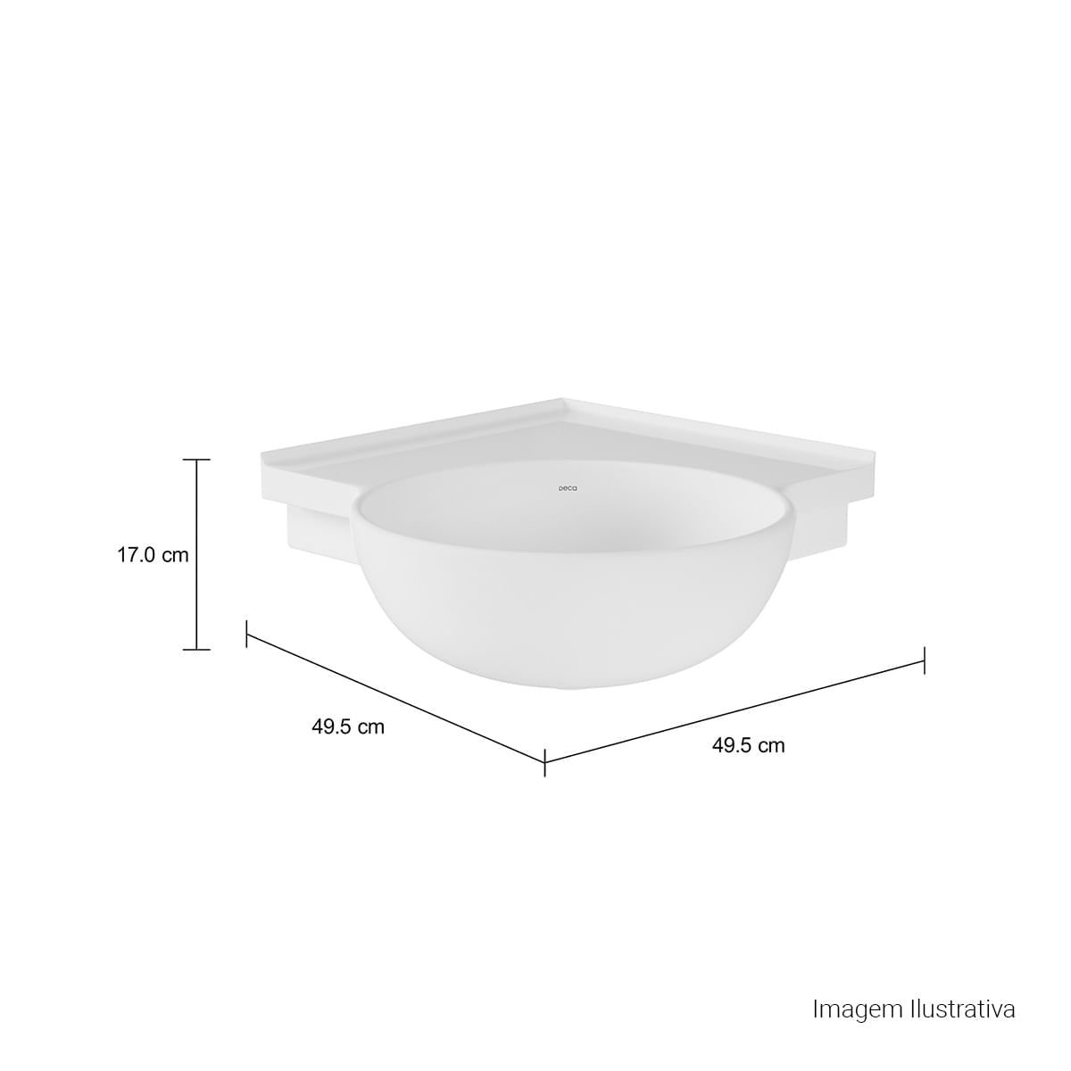 Lavatório Suspenso de Canto com Mesa Linha L — foto 4