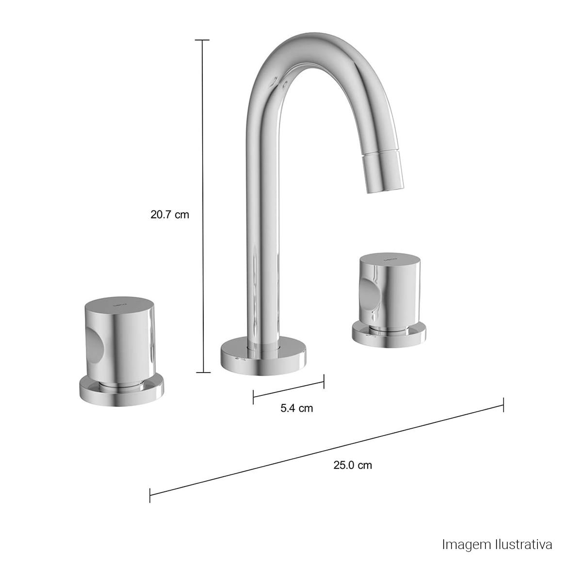 Misturador de Mesa Bica Alta para Lavatório Dn15 Aspen — foto 3