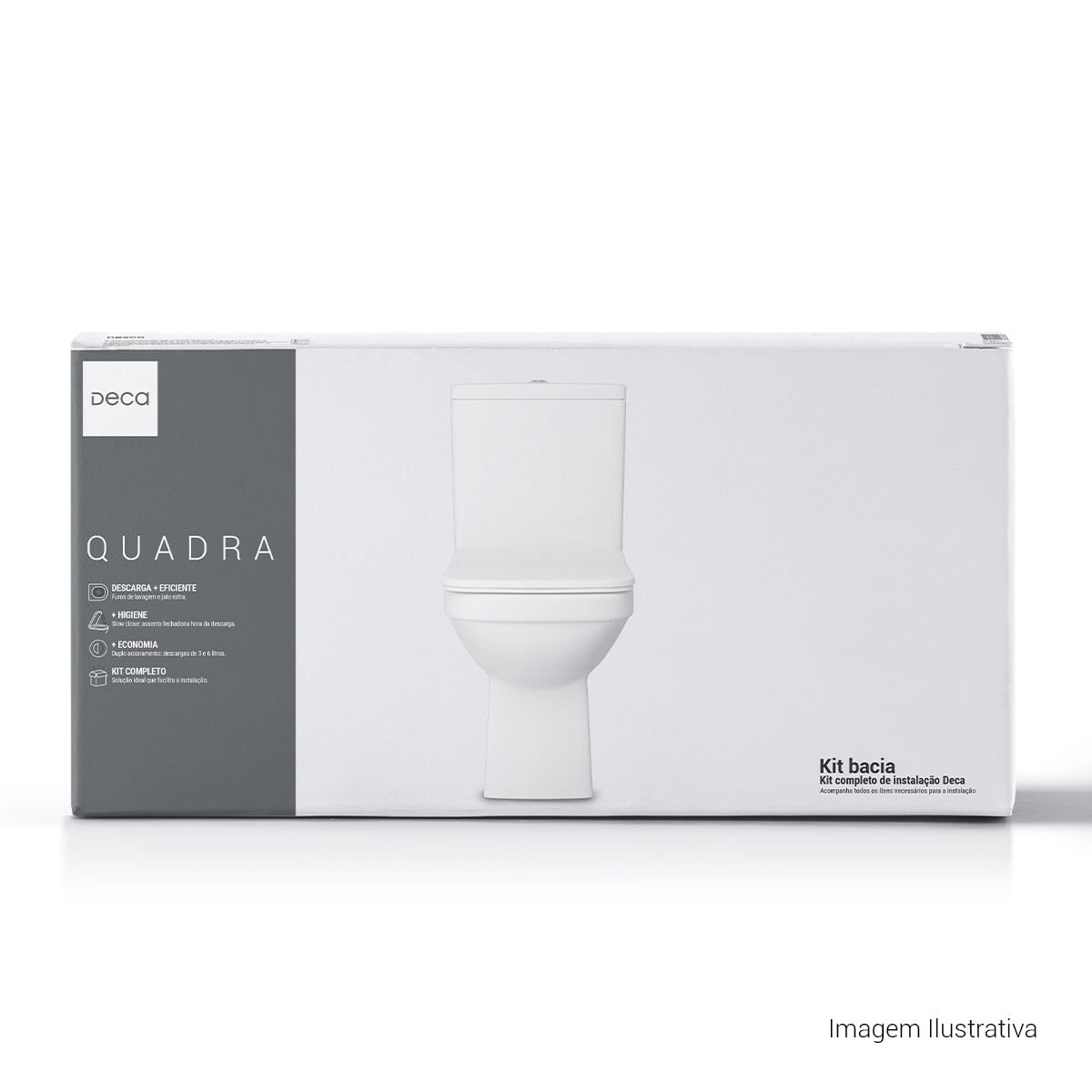 Kit Completo Bacia com Caixa Acoplada Quadra — foto 2