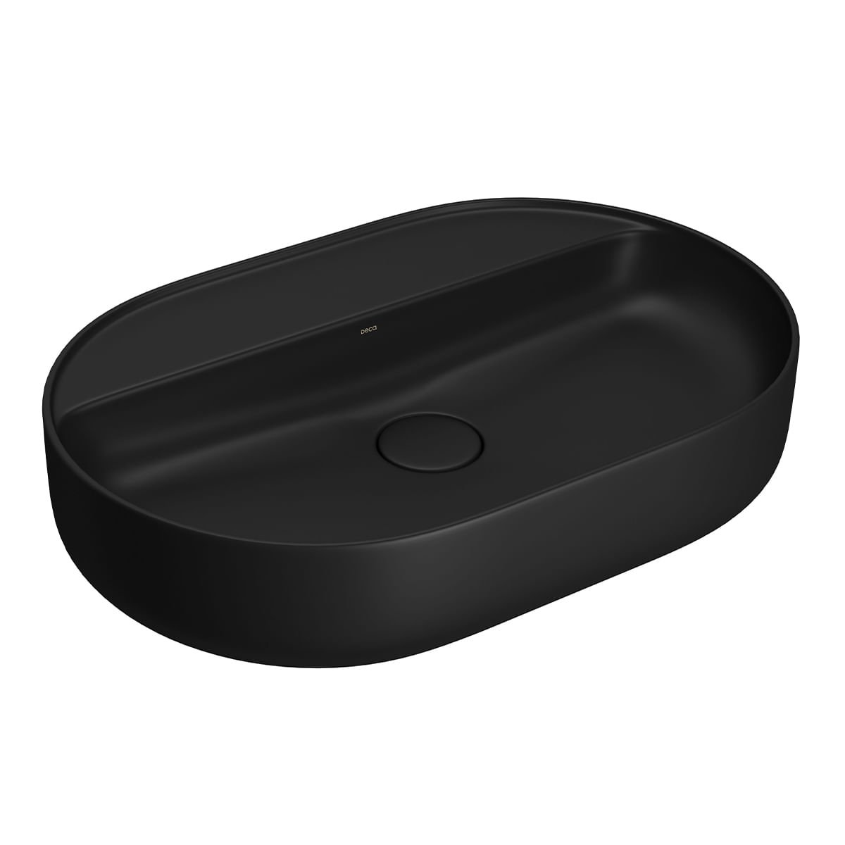Cuba de Apoio com Mesa Oval 40x60cm Ébano Fosco Slim