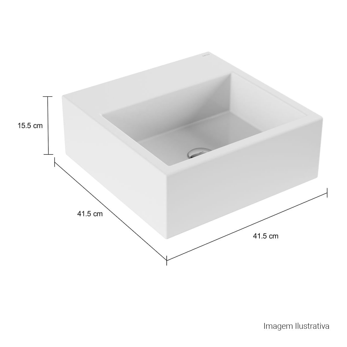 Cuba de Apoio com Mesa Quadrada 41,5x41,5cm Linha L — foto 6