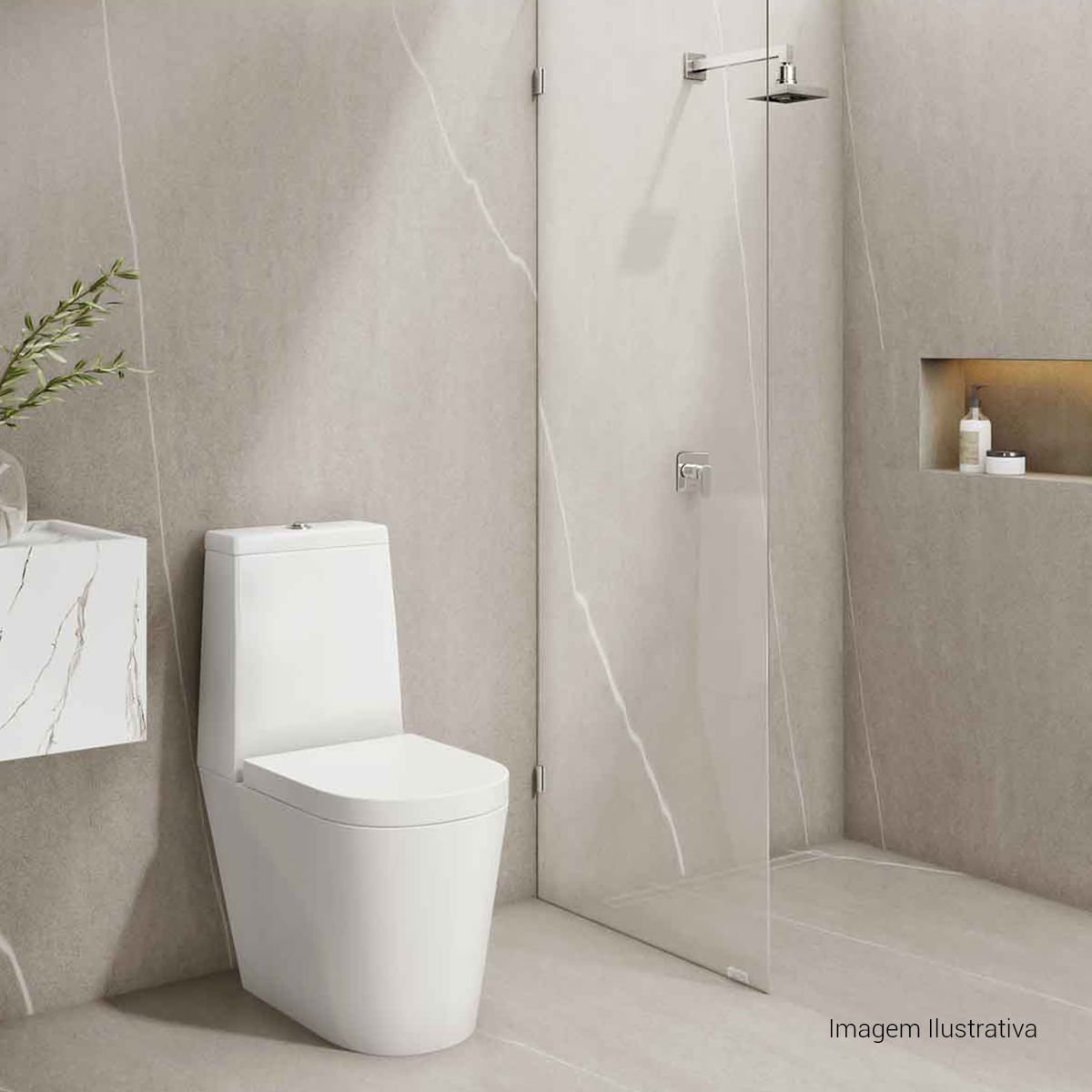 Chuveiro com Tubo de Parede Acqua Plus Quadratta — foto 3