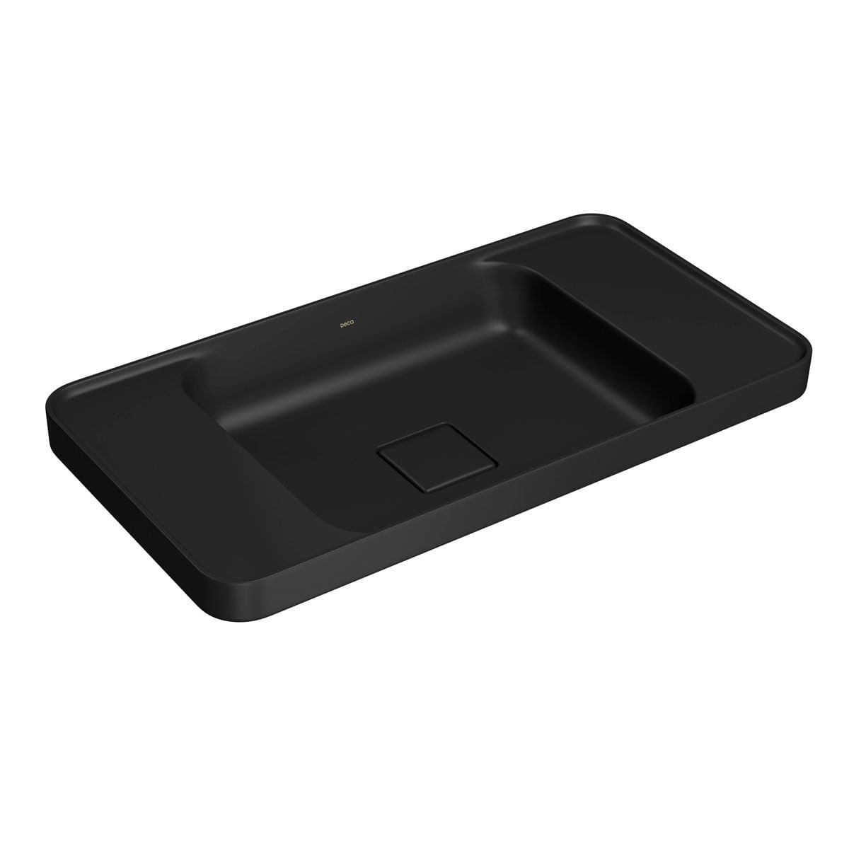 Cuba de Sobrepor com Mesa Retangular 62cm Slim Ébano Fosco