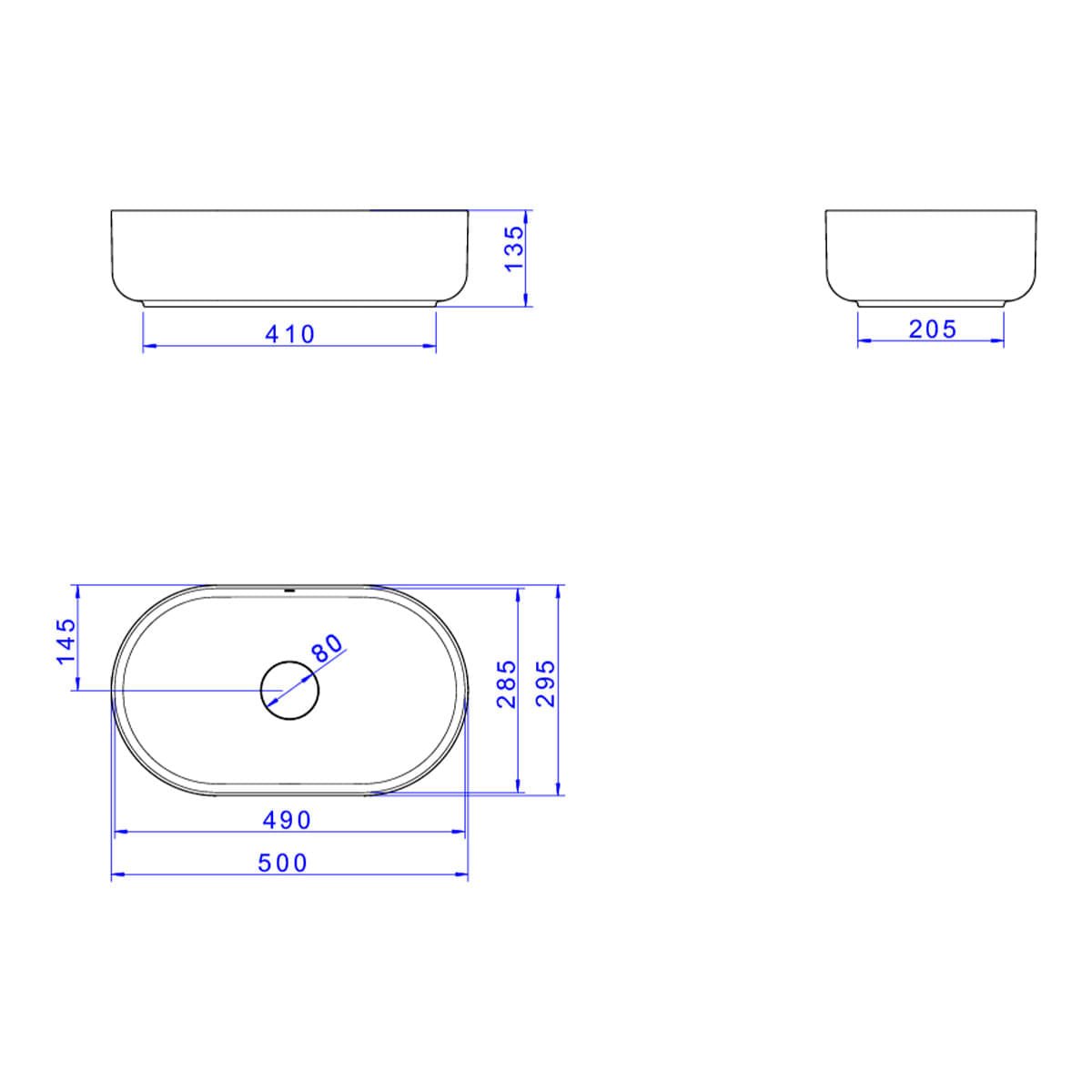Cuba de Apoio Oval 29,5x50cm Ébano Fosco Slim — foto 12
