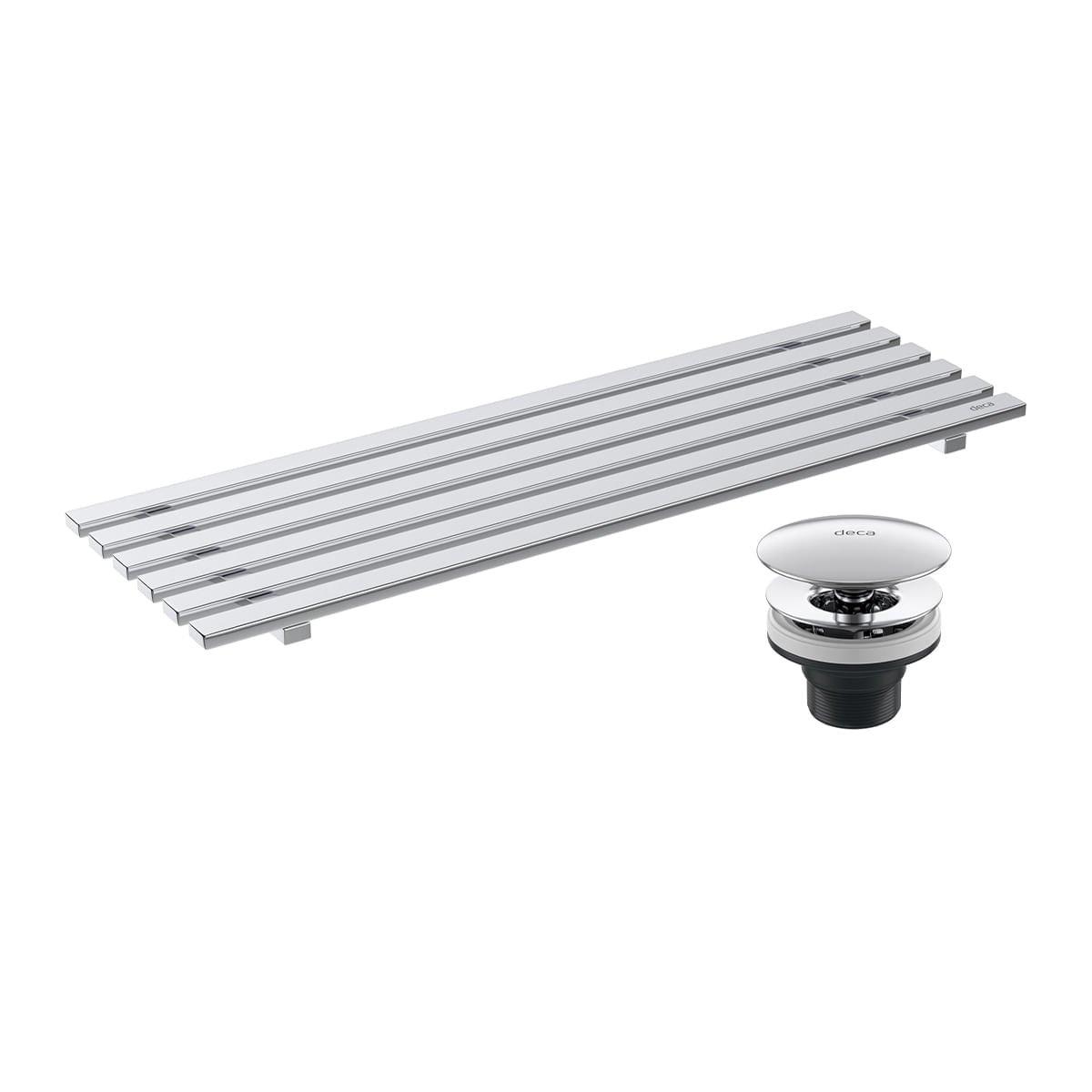 Kit com Grelha Deca + Válvula e Conector para Cuba Cromado